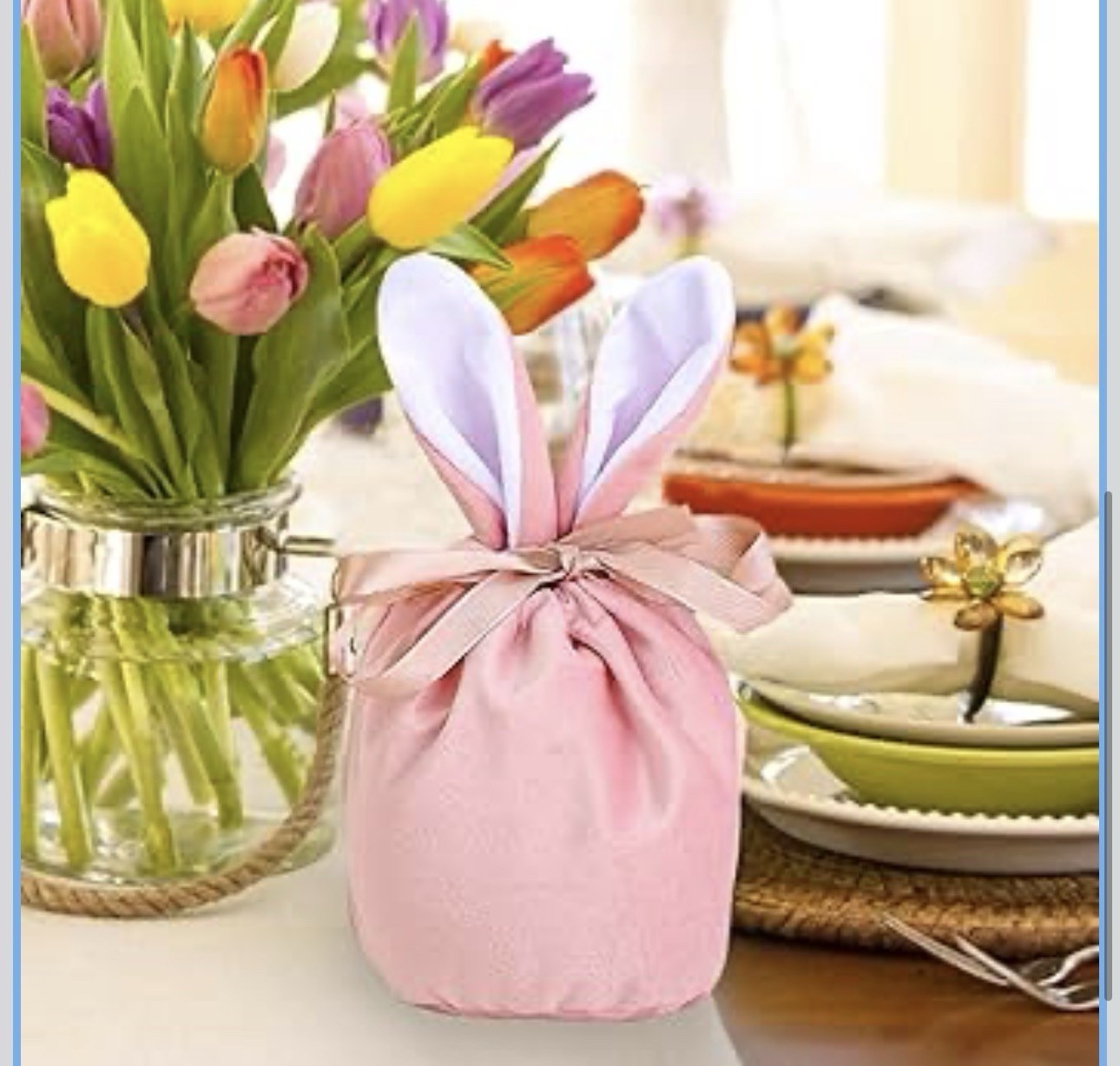Velvet Drawstring Bunny Bags – 6 Pack Easter Rabbit Reusable, Basket Filler