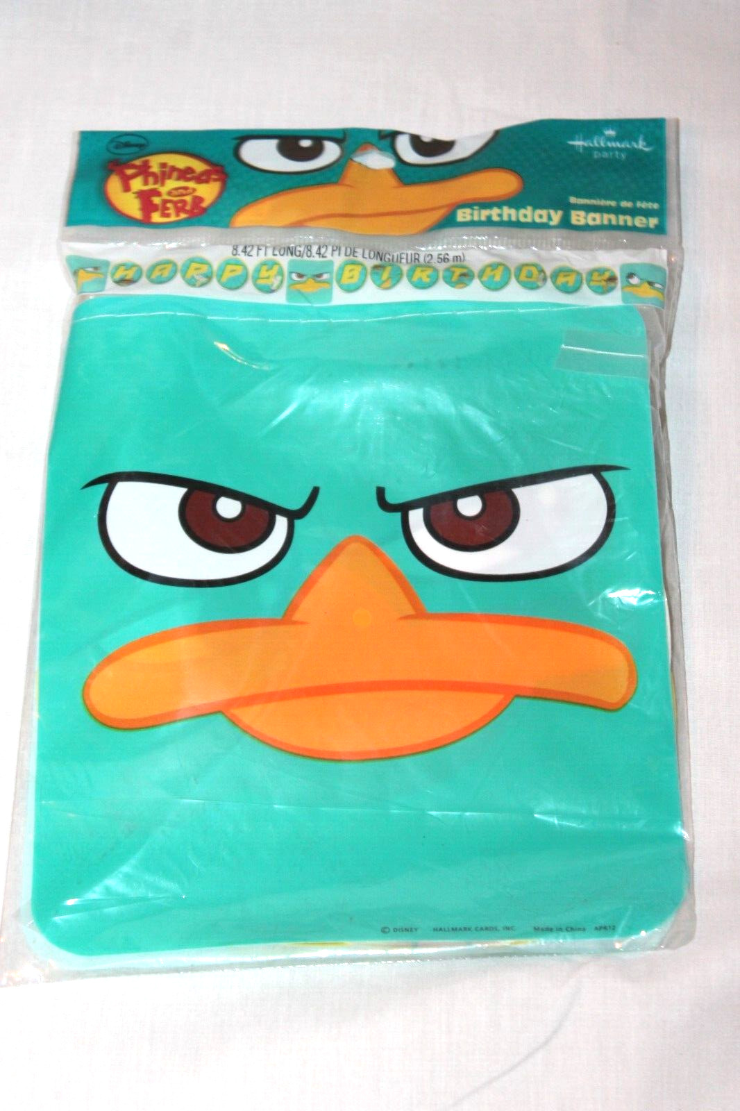 NEW IN PACKAGE PHINEAS AND FERB BIRTHDAY BANNER 8.5 FEET LONG PARTY SUPPLIES