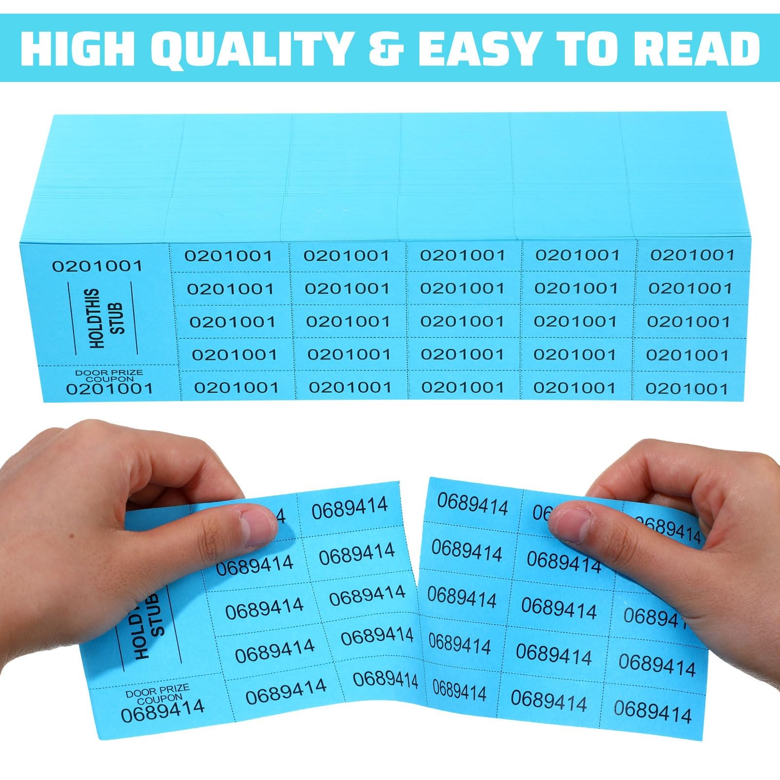 504 Sheets 25 Bid Raffle Ticket Different Numbers Chinese Auction Events Blue
