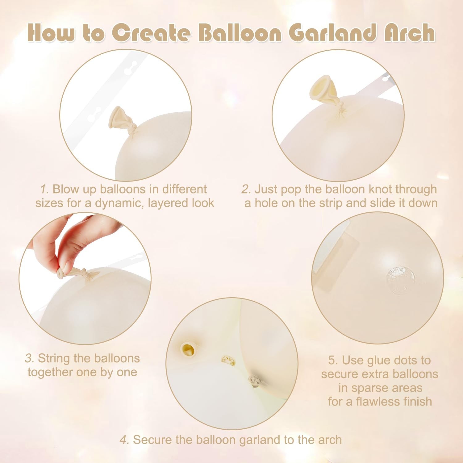 White Balloon Arch Garland Kit 103Pcs Double Stuffed Pearl White Clear Balloo…