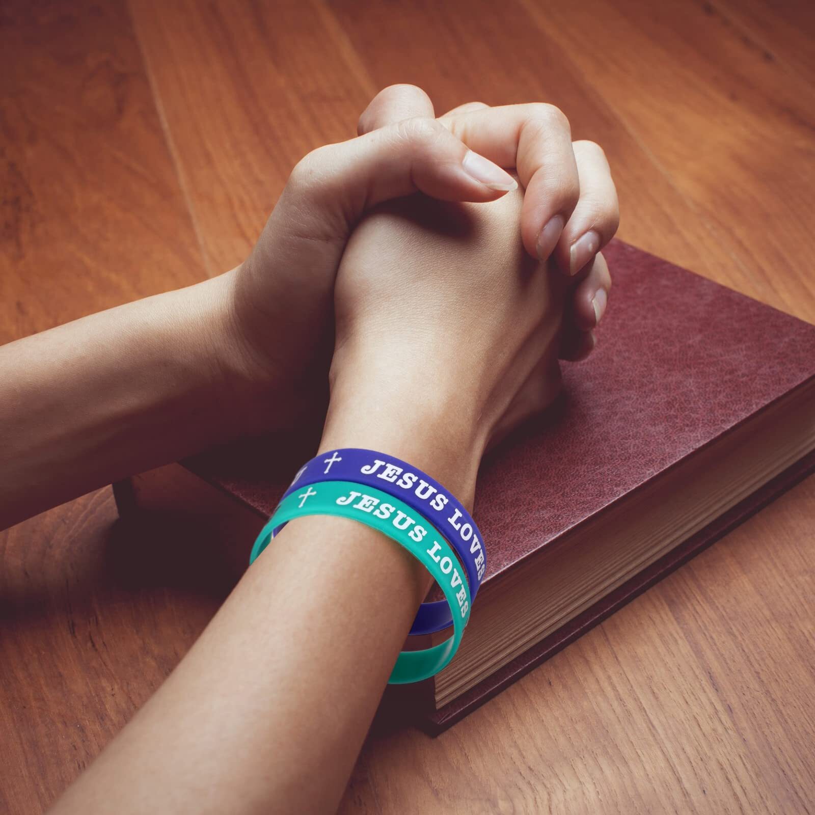 100 Pcs Jesus Loves You Silicone Wristbands Rubber Bracelets Colorful Jesus L…