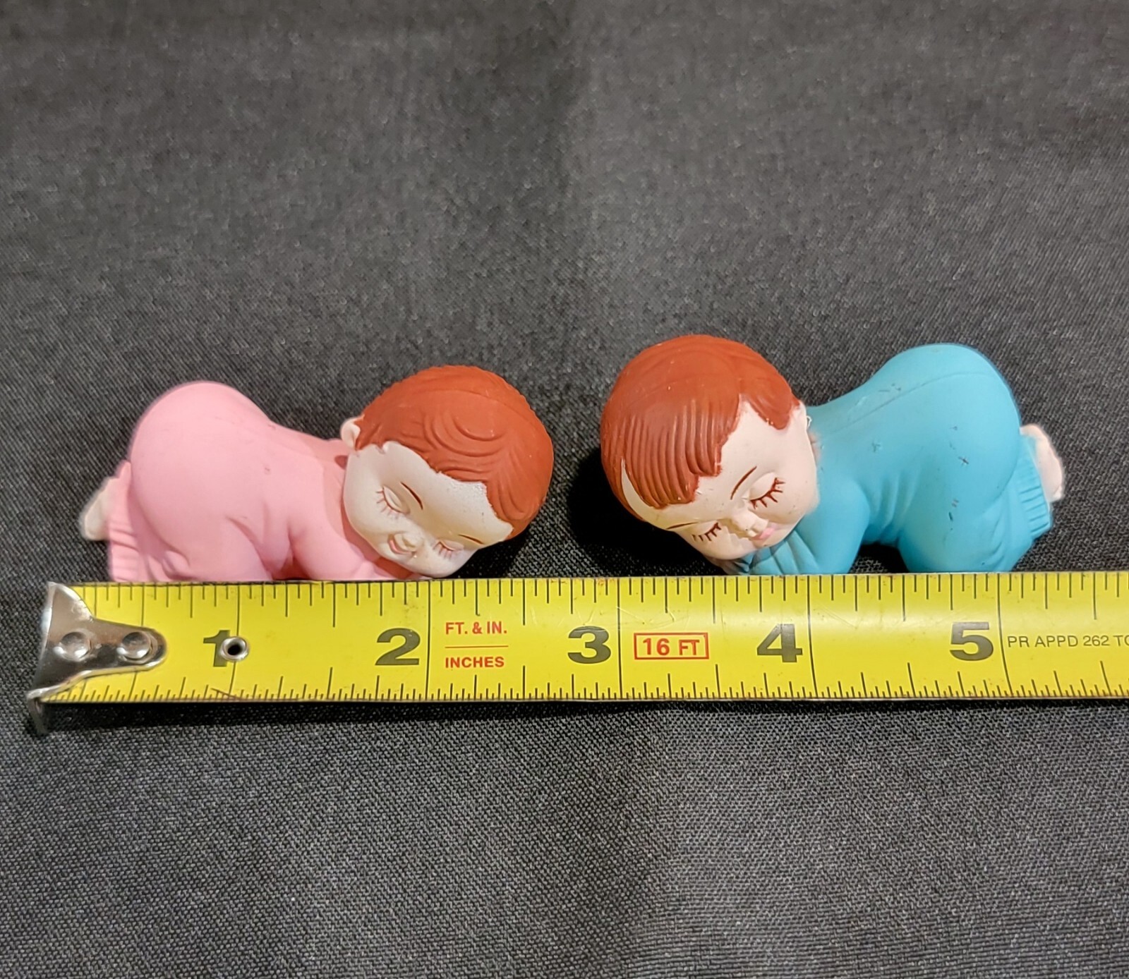 Pink & Blue Pajama Smiling Baby Girl Boy Sleeping Shower Cake Topper Decorative
