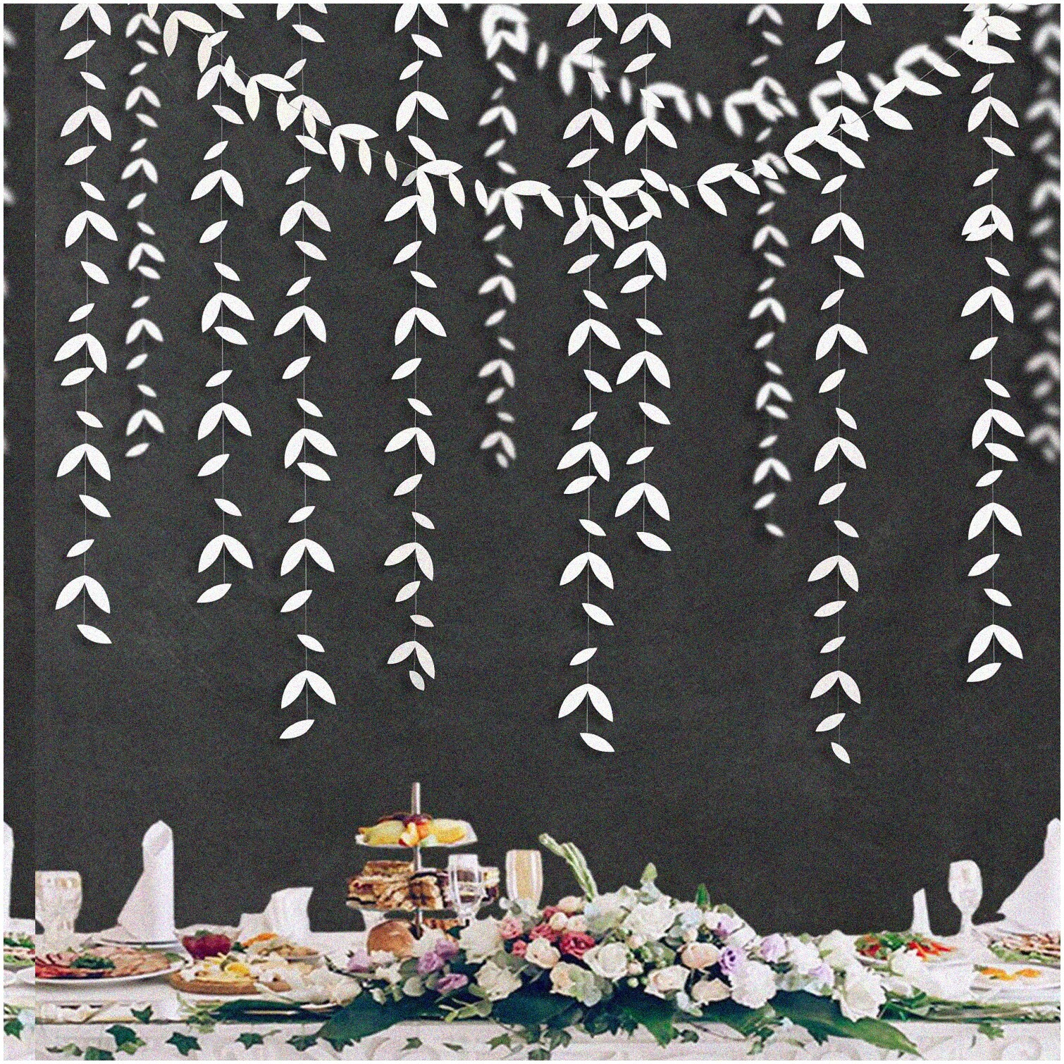 White Leaf Paper Garland 52 Feet Decoration Kit