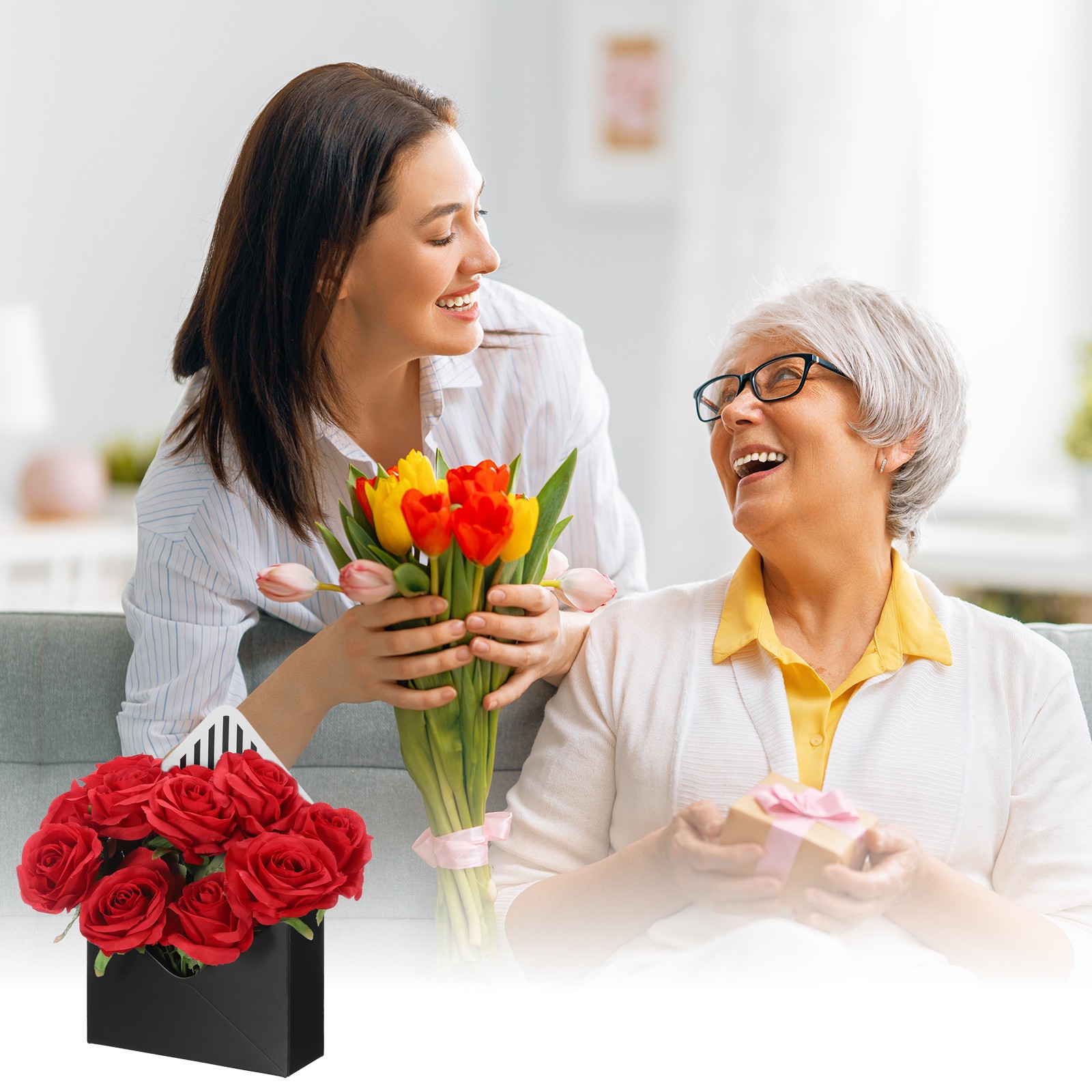Florist Bouquet Envelope Box, 20 Pack, Black