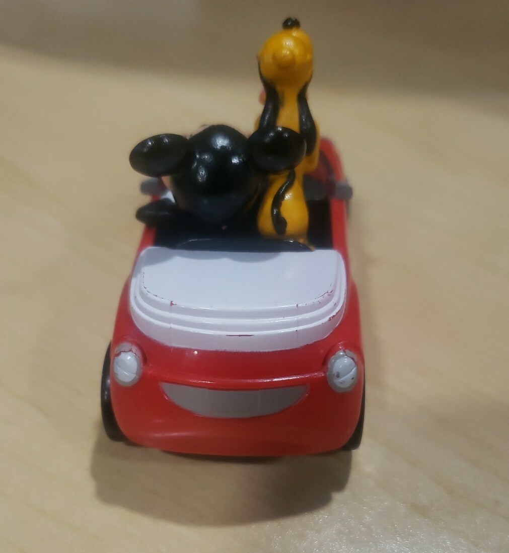 DecoPac Mickey Mouse and Pluto in Rolling Red Car Cake Topper Disney