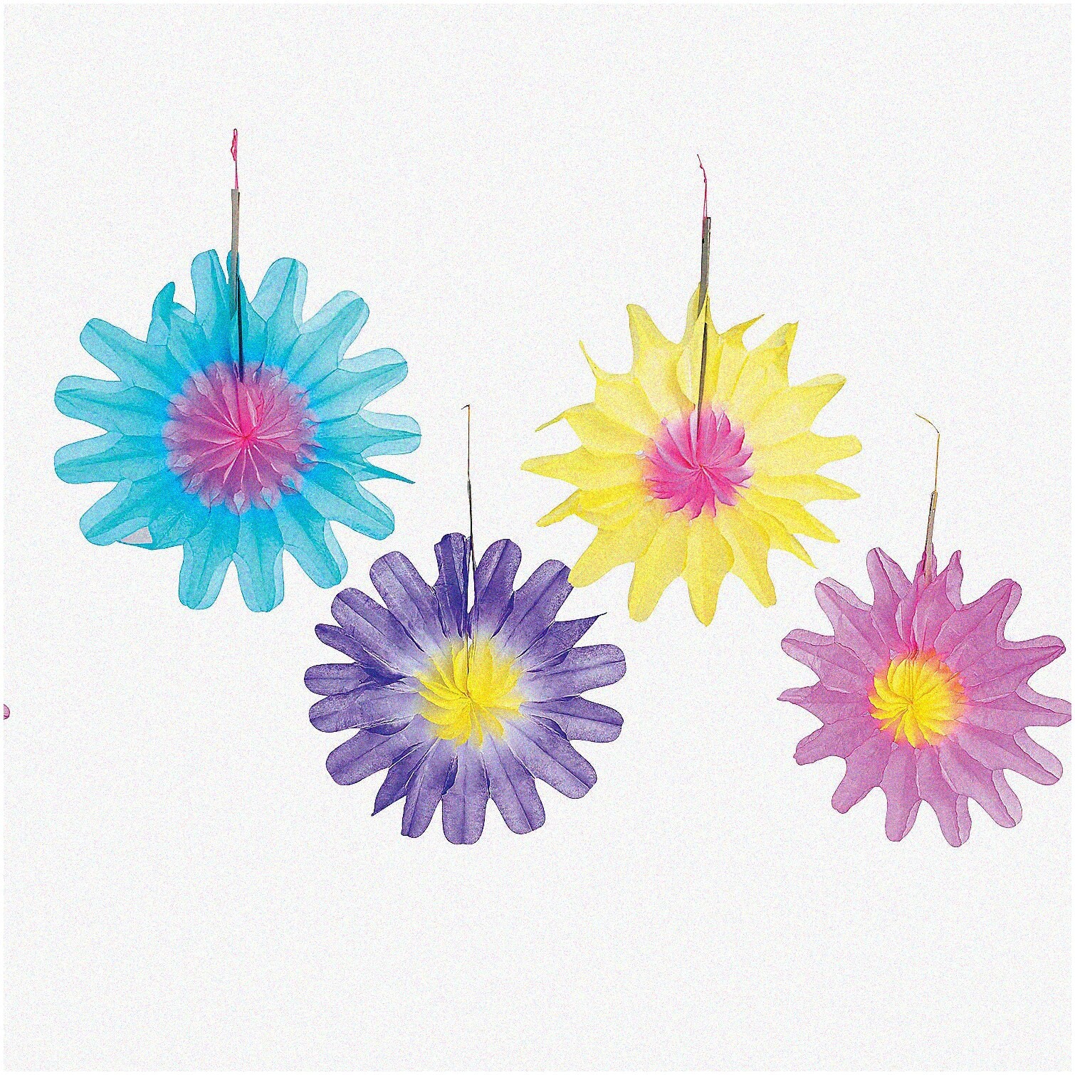 Vibrant Hanging Tissue Flower Decorations Set
