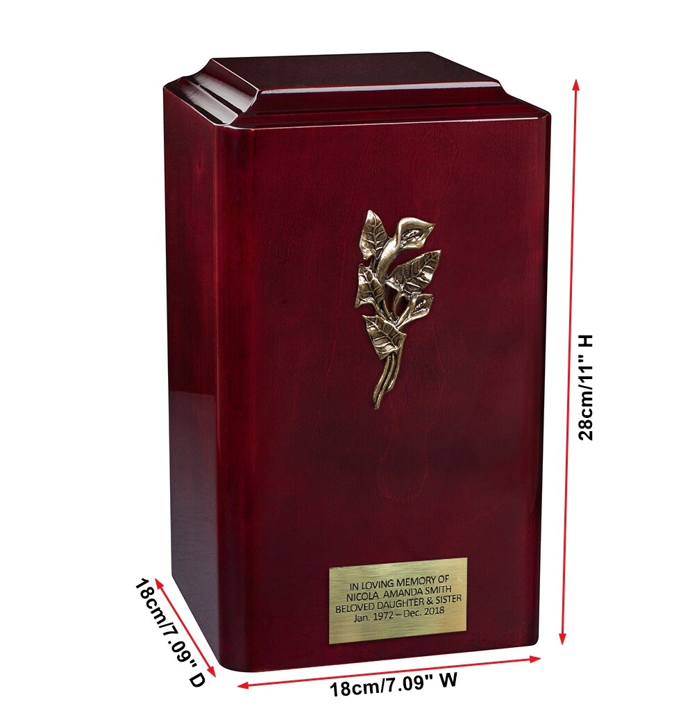 Italian Wooden Cremation Urn for Adult Unique Memorial Ashes Funeral Urn Casket