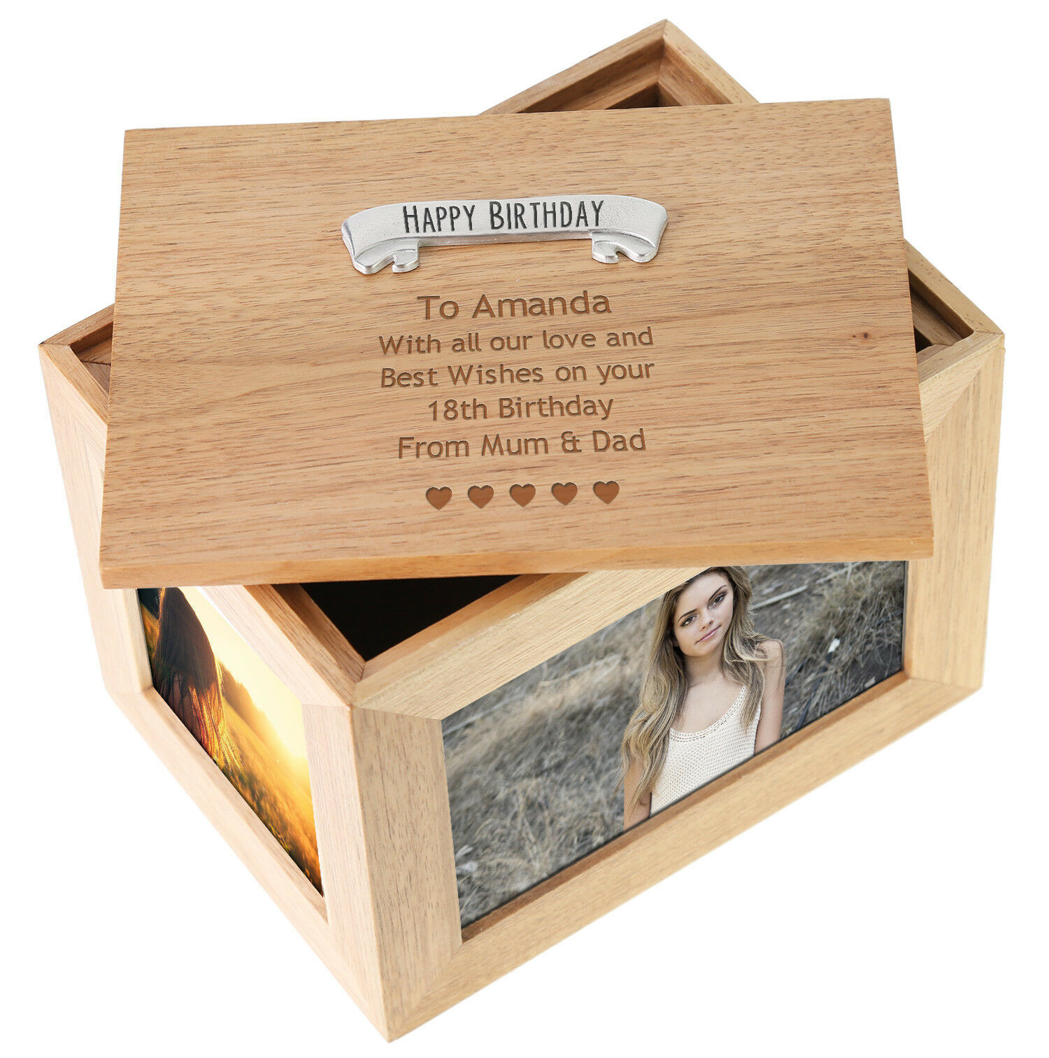 16th 18th 21st Girl’s Birthday Engraved Large Oak Keepsake Box 16 18 21 Gift