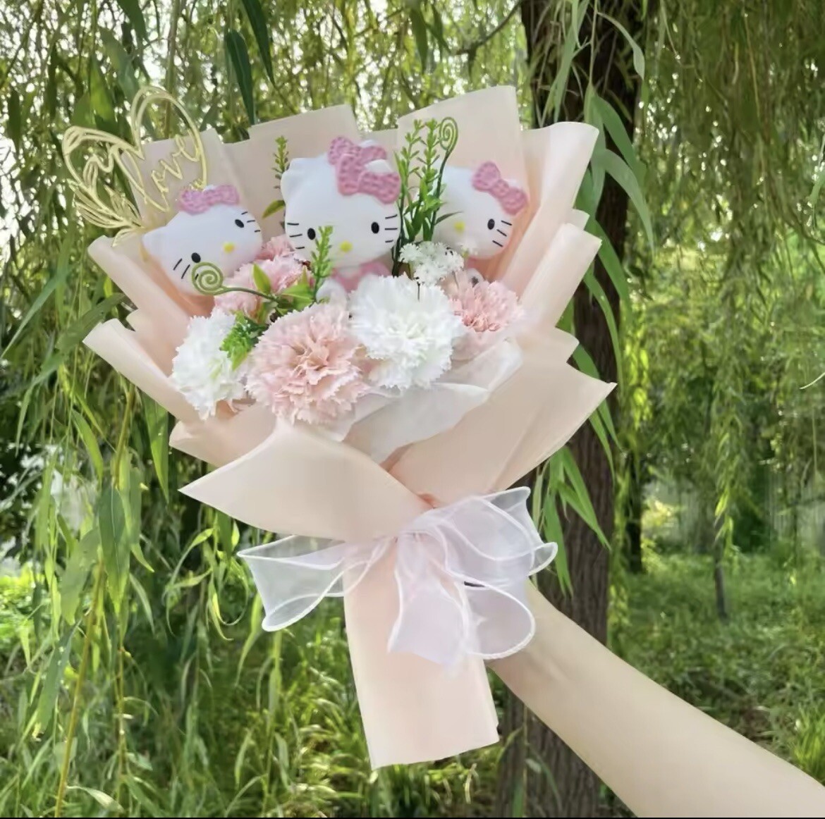 Kawaii Hello Kitty Sanrio Artificial Flower Bouquet Christmas Gift Valentine’s