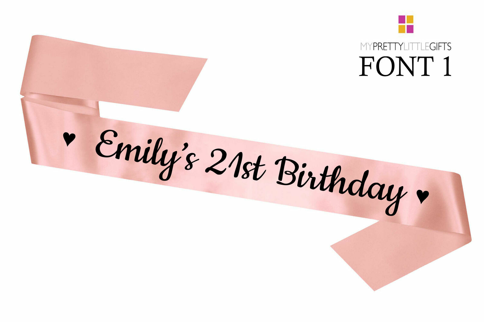 Luxury Hand Printed Personalised Birthday Party Sash Sashes 16th 18th 21st