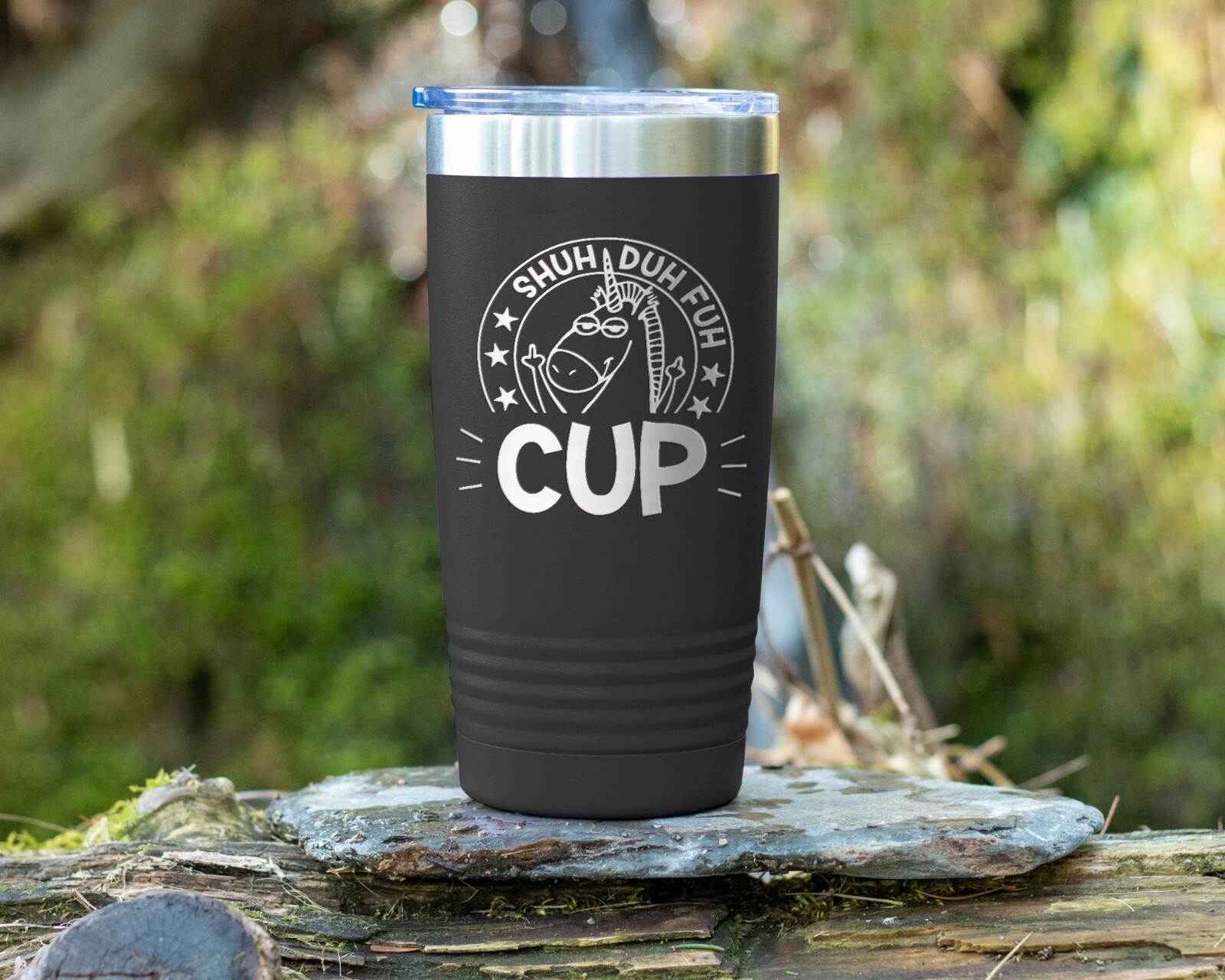 Coffee Tumbler SHUH DUH FUH CUP Funny 20oz Stainless Steel Travel Tumbler -Black