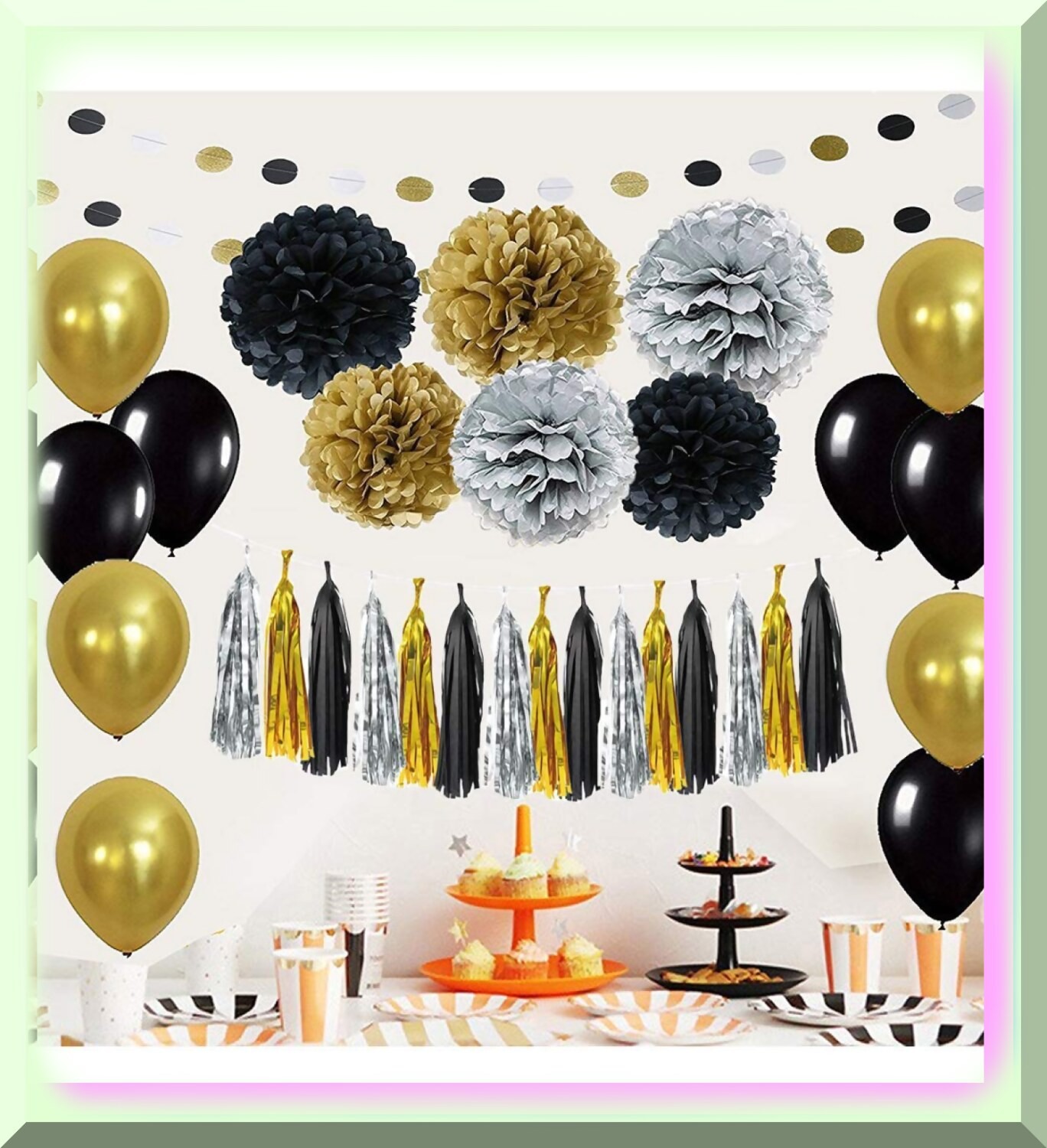 Golden Gala Party Decorations Kit