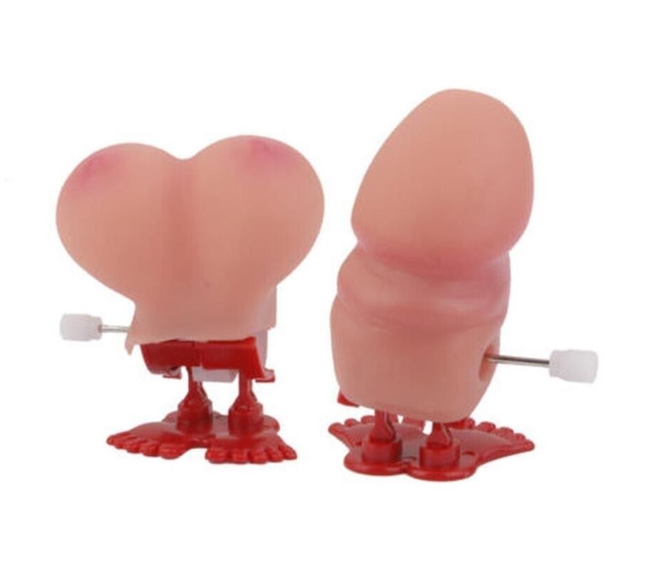 1 Jumping Boobie & 1 Pecker – Wind up Set – Funny Hen Party Novelty Adult Gift