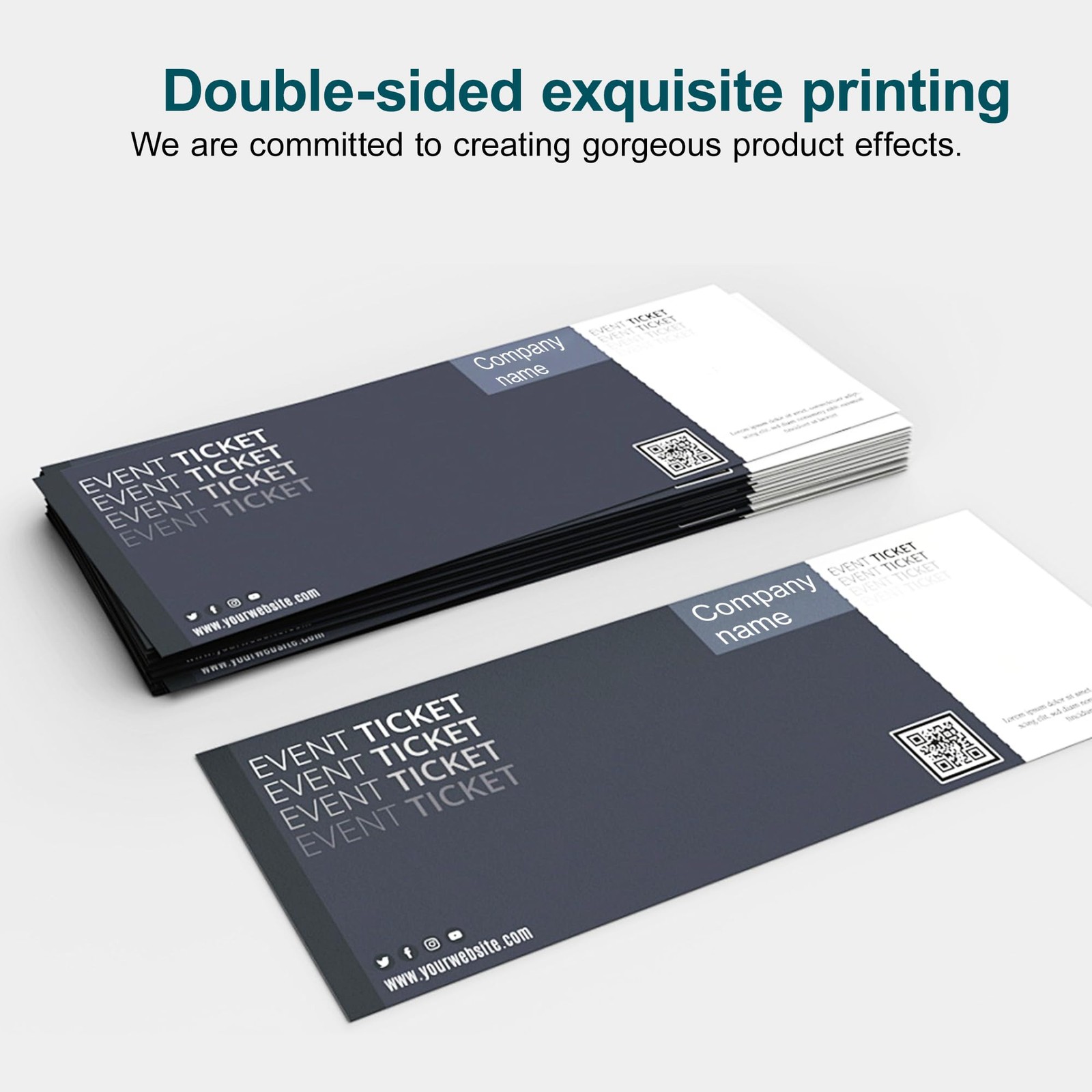 400 Printable Tickets with Tear-Away Stubs2.125×5.5 Inch Custom Raffle Ticket…