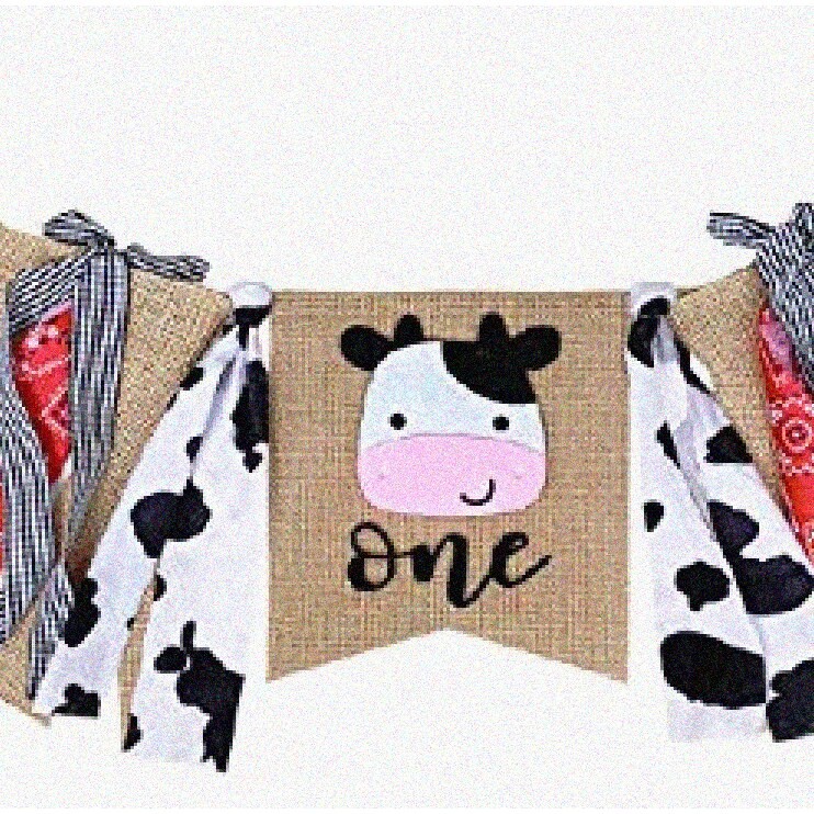 First Birthday Farmyard Animal High Chair Banner