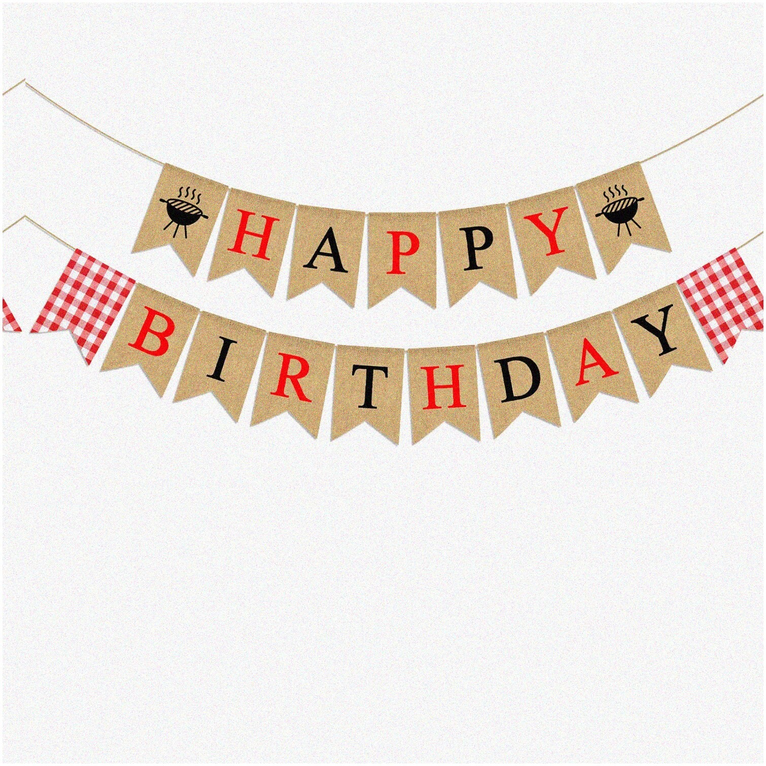 Happy Birthday Burlap Banner for Parties