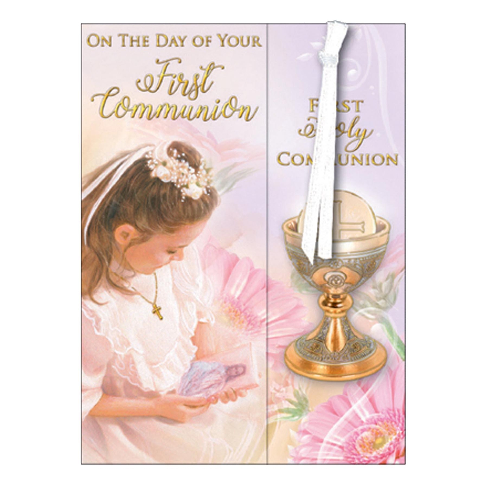 First Holy Communion Card and Envelope with Bookmark Gold Detail – C27794