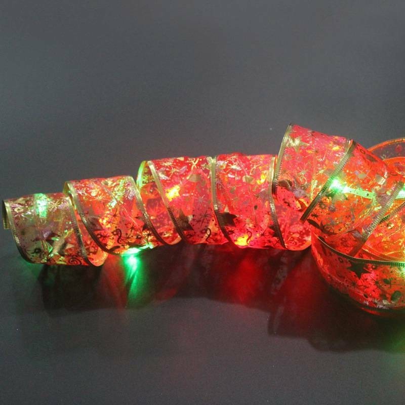 Christmas Tree Ornaments red Home Decor Christmas Ribbon Bows silver Gold 5M
