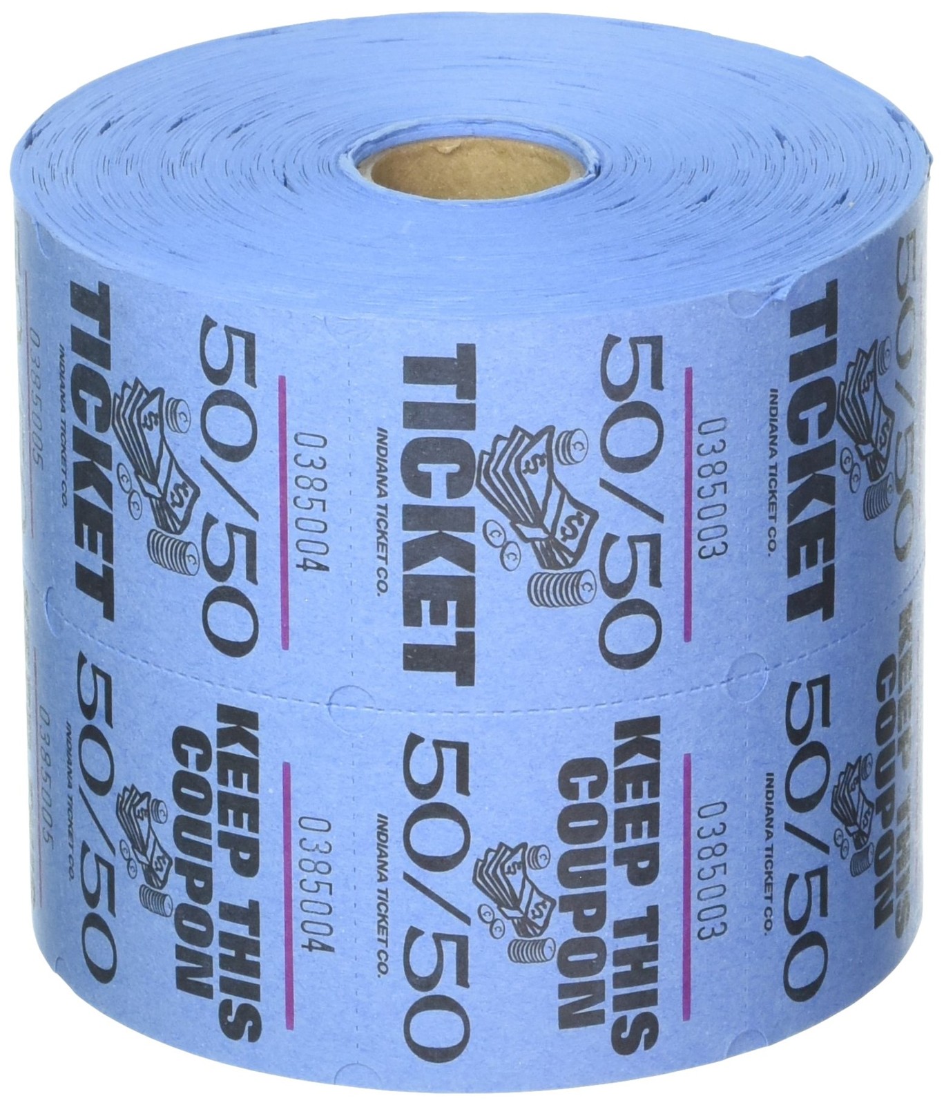 Indiana Ticket Company Blue 50/50 Raffle Tickets roll of 1000