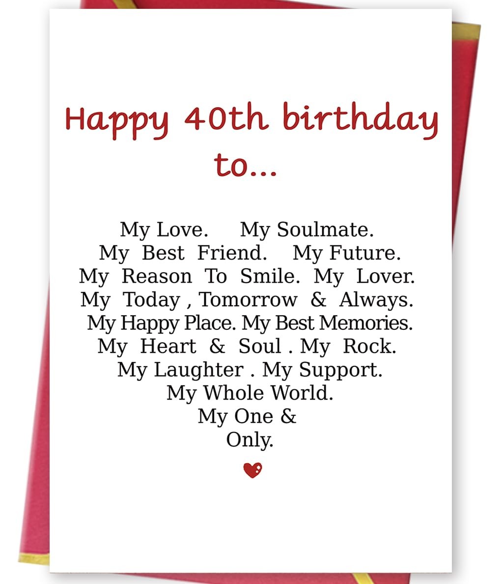 MQMRYeto 40th Birthday Card Gift Decoration for 8 inches x 5.3 inches, 03