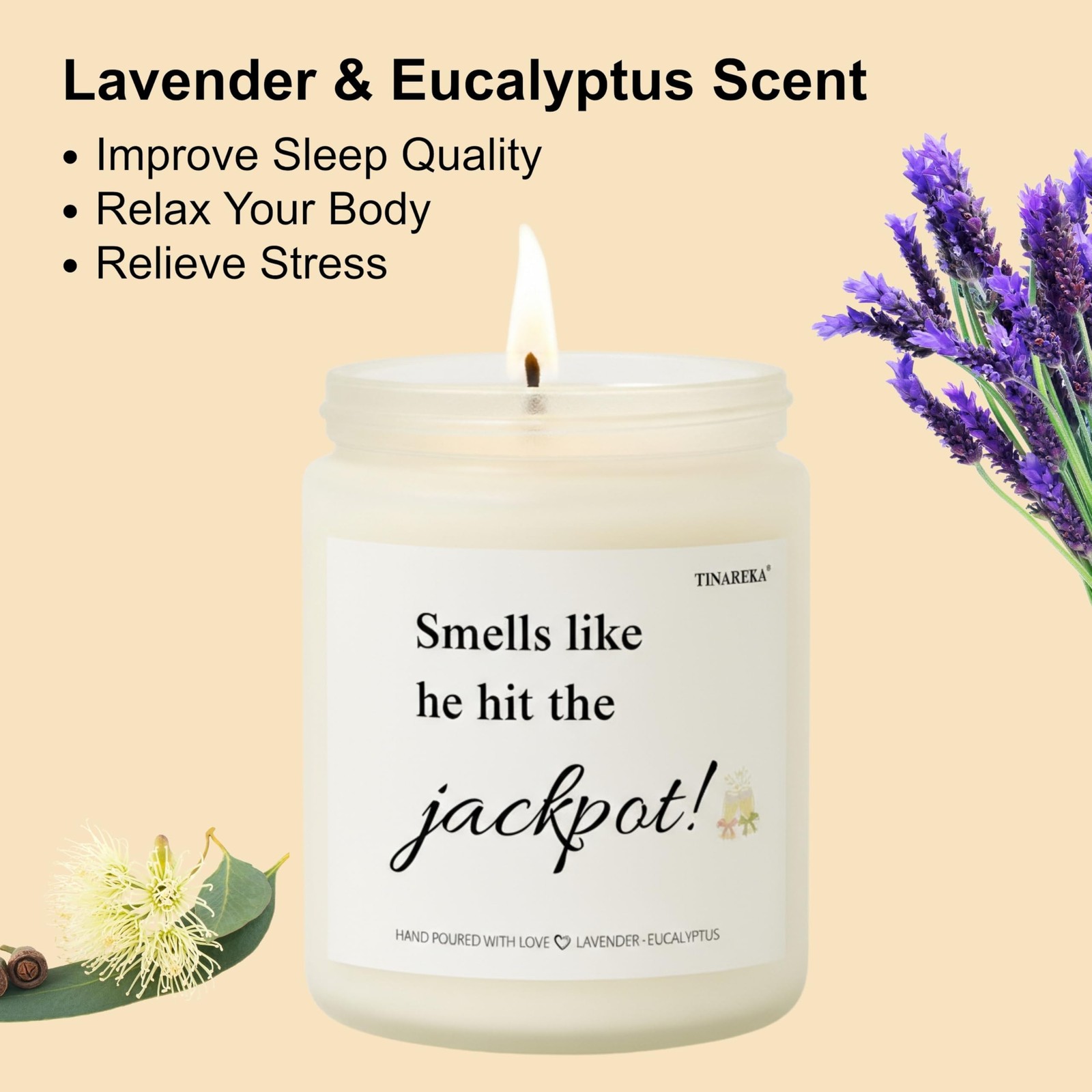 Engagement Gifts for Couples – Lavender Scented Soy Wax Candle, Romantic E