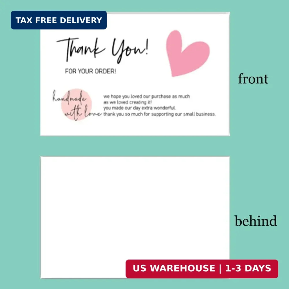 120PCS Thank You Cards Small Business,6 Styles Pink Thank You For Supporting My