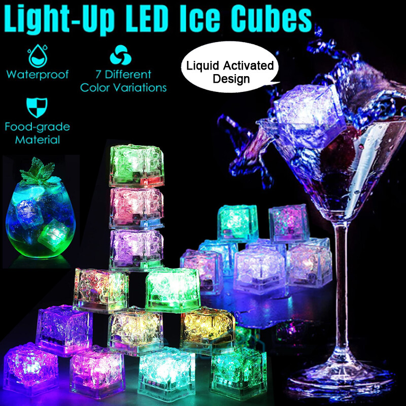 Lot Light Up Ice Cubes for Drinks Multi-Color LED Ice Cubes for Ice Cube Light