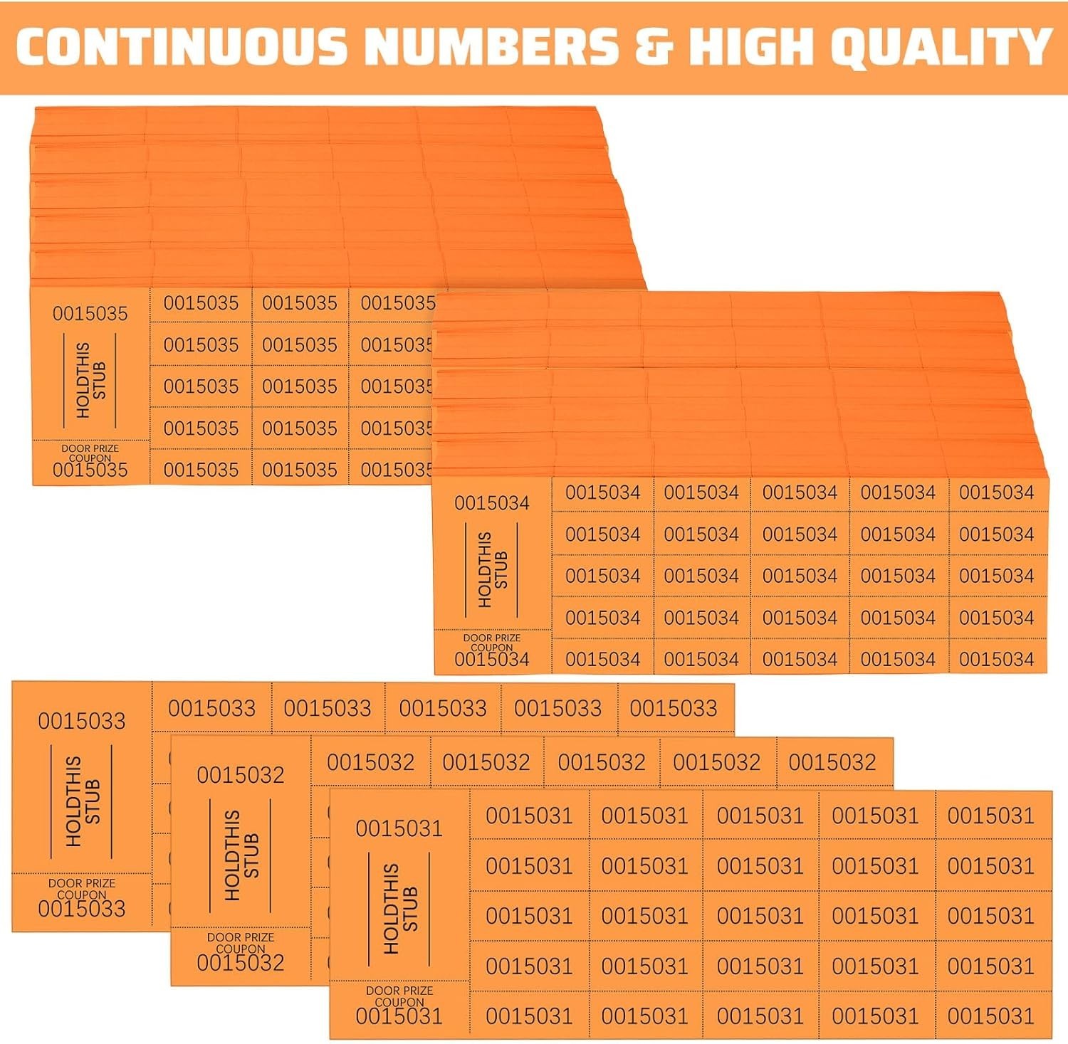 Kosiz Raffle Ticket Sheets, 2000 Sheets 25-Bid Auction Tickets for Prizes Events