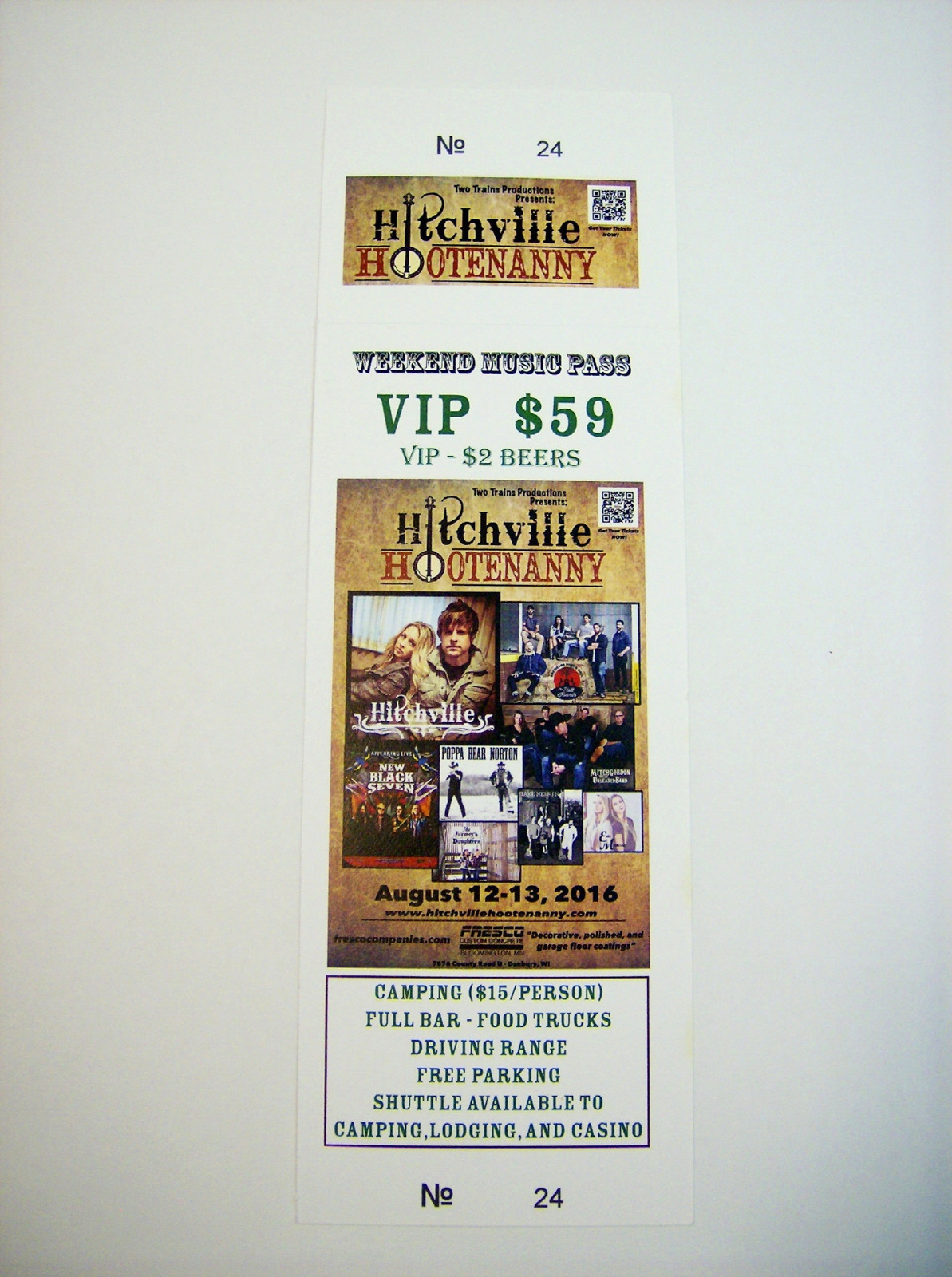 Printed Event Tickets – 1000 Custom Concert Raffle, Full Color, Numbered w/ Stub