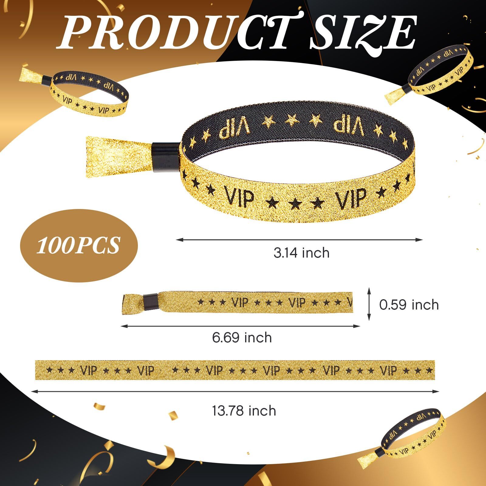 100 Pcs VIP Wristbands Cloth for Events Wedding Concert Fair Party