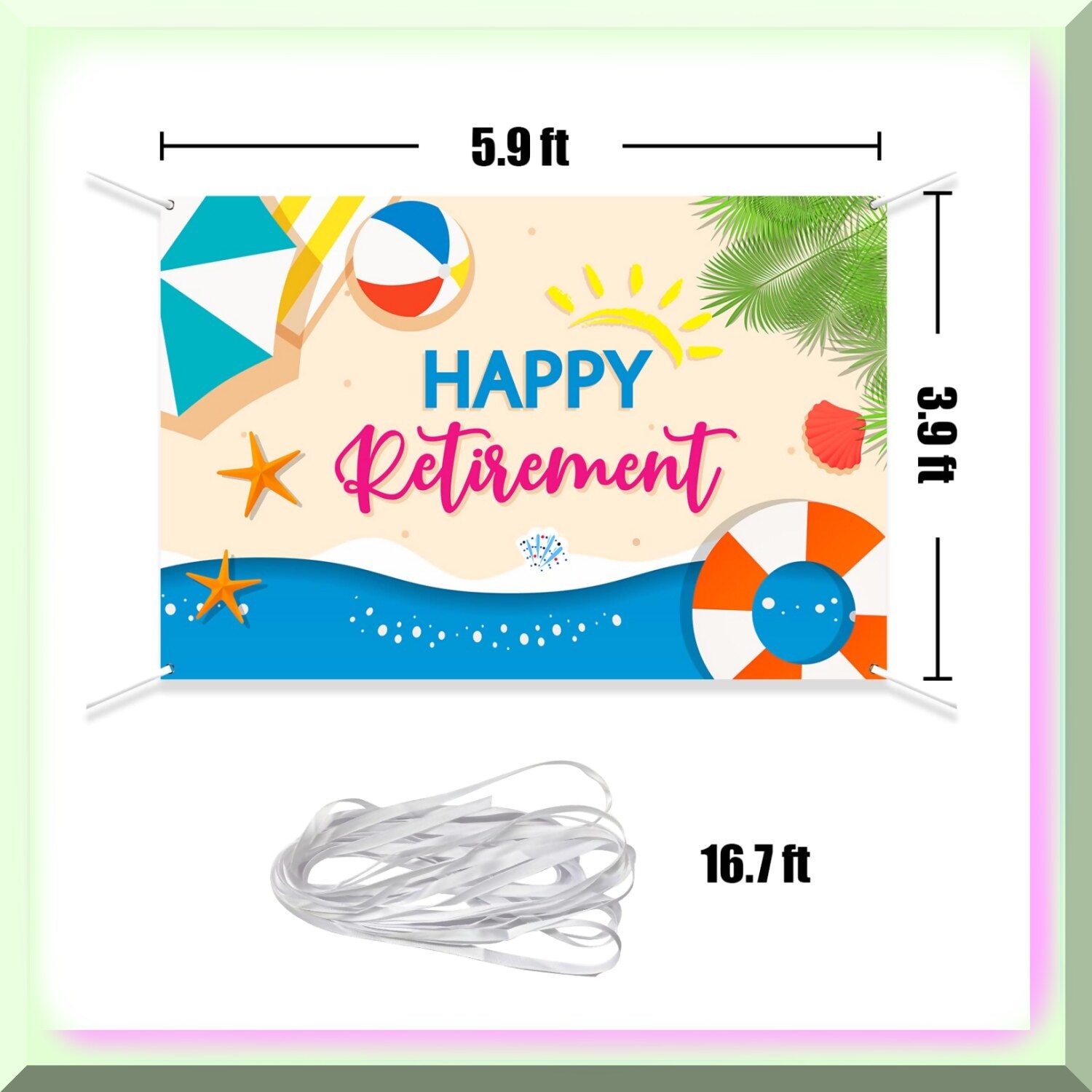 Retirement Celebration Backdrop Banner Polyester