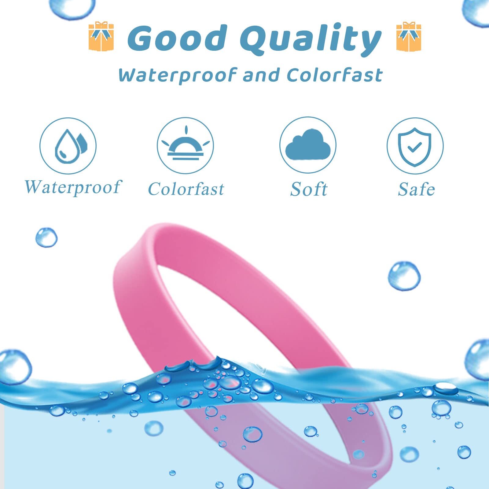 12 Pcs Silicone Bracelets Rubber Wristbands for Adults Teen Party Favors