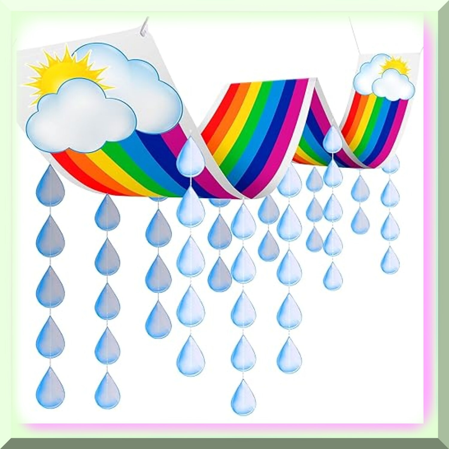 Hanging Cloud Decoration with Raindrop Garland