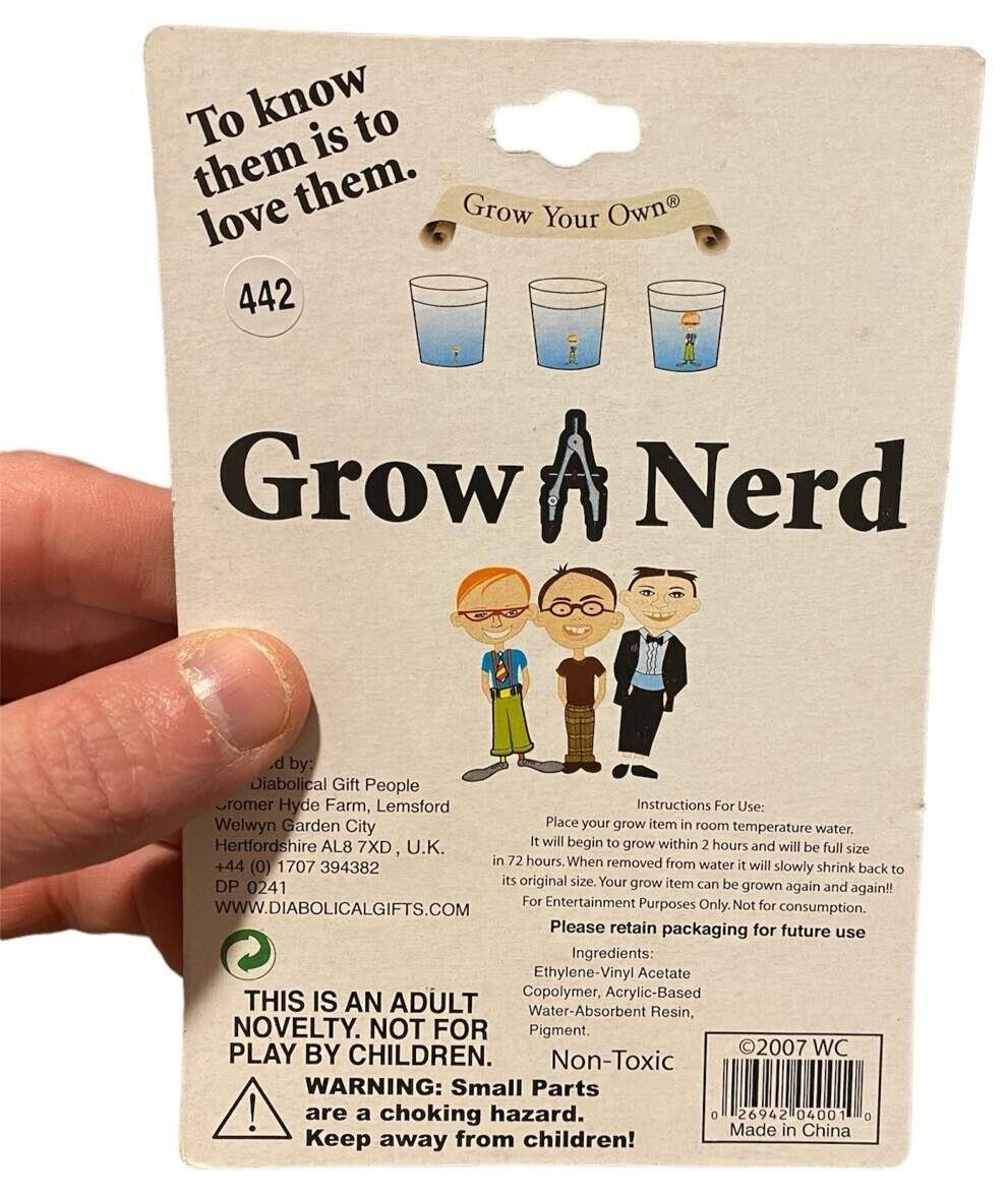 SET OF 3 Grow your own DORK – NERD – GEEK – Fun Gag Joke Novelty
