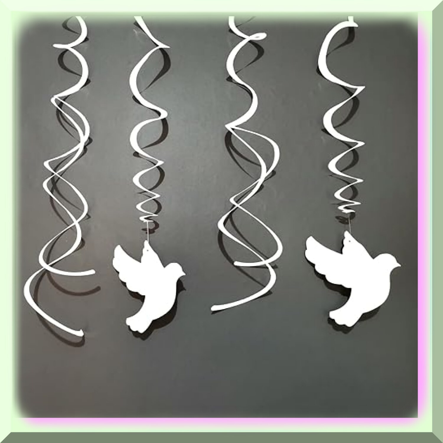 White Pigeon Swirls Hanging Decorations for Celebrations