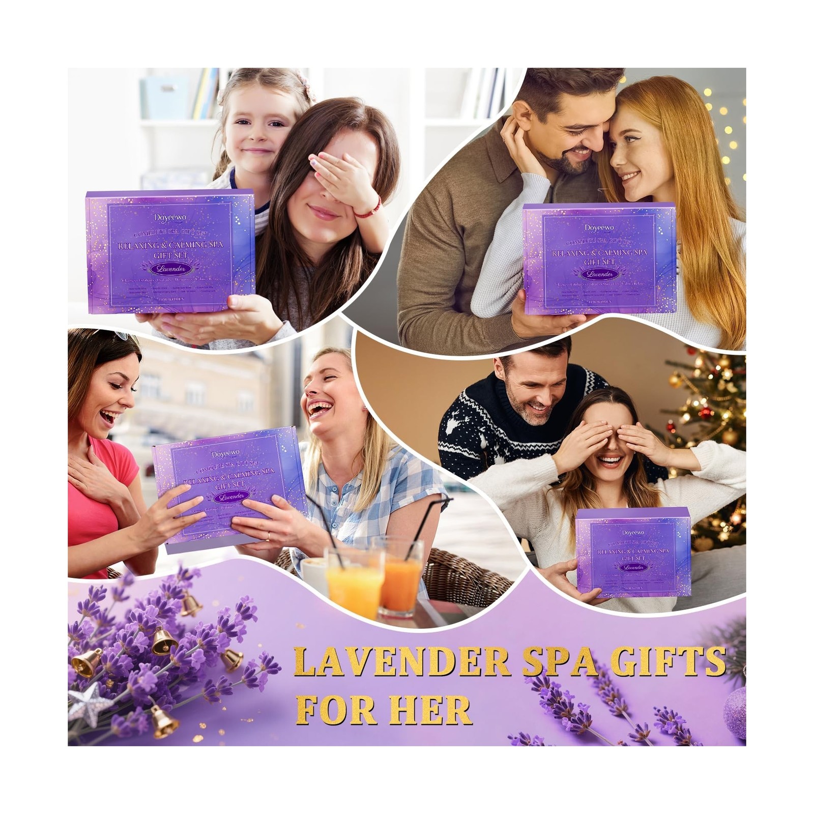 Spa Bath Body Care Wash Christmas Gifts Baskets for Women,7Pcs Relaxation Cal…