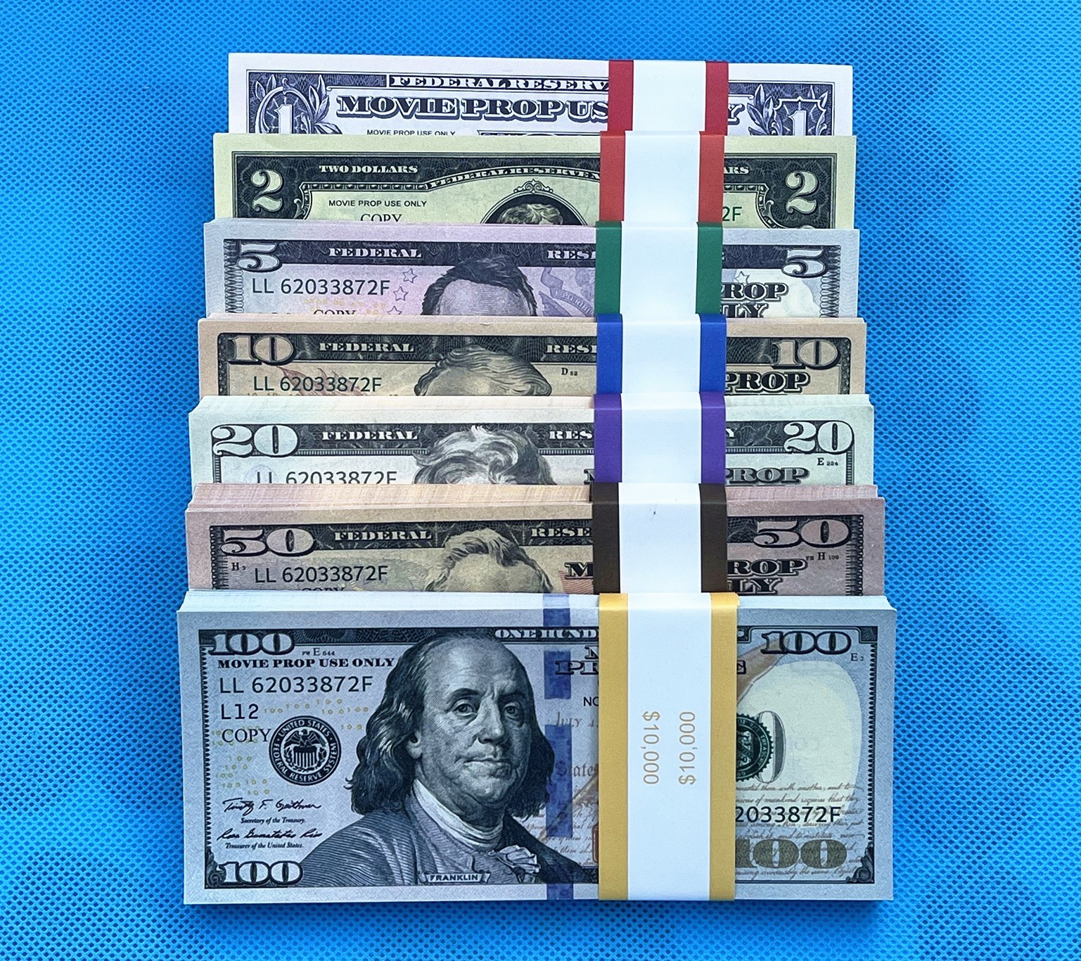 700 Pieces $1,$2, $5,$10, $20, $50,$100 Replica Fake Dollars for Pranks & Movies
