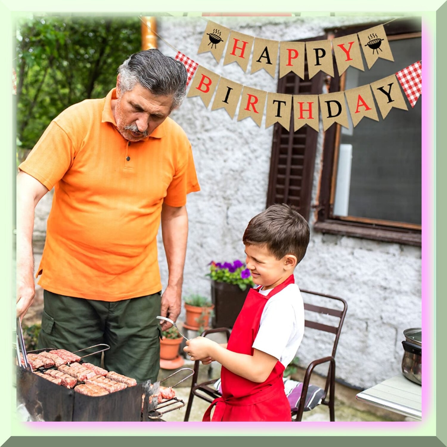 Happy Birthday Burlap Banner for Parties
