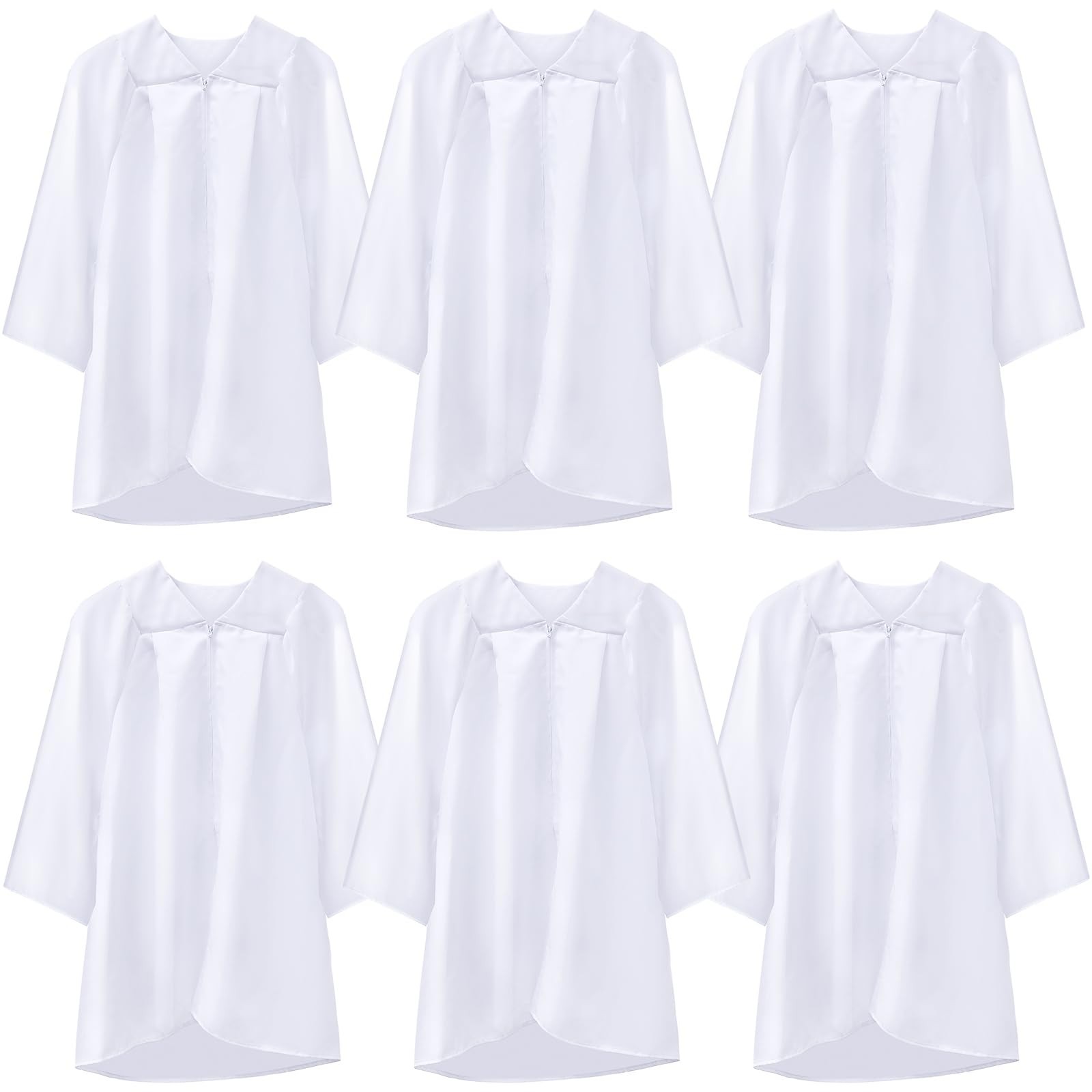 Kids Choir Robes Bulk White Graduation Gowns Unisex Matte Baptism Robes for Chur