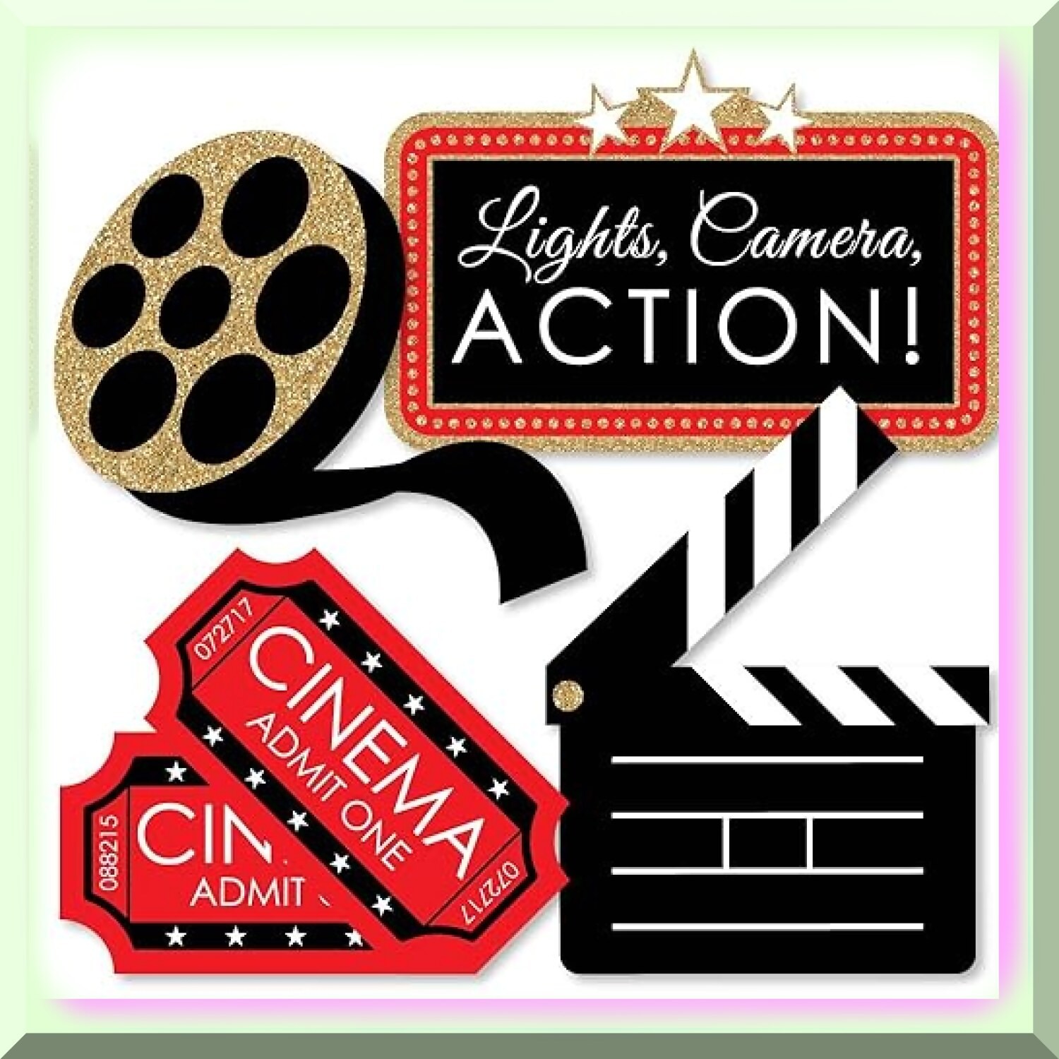 Movie Night Decorations with Red Carpet Cut Outs