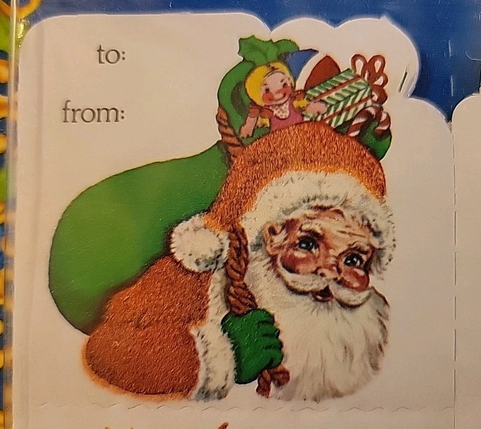 LOT of 2 VTG 24 Velvet Touch Holiday Classic Christmas Gift Tags 1984 Peck NOS