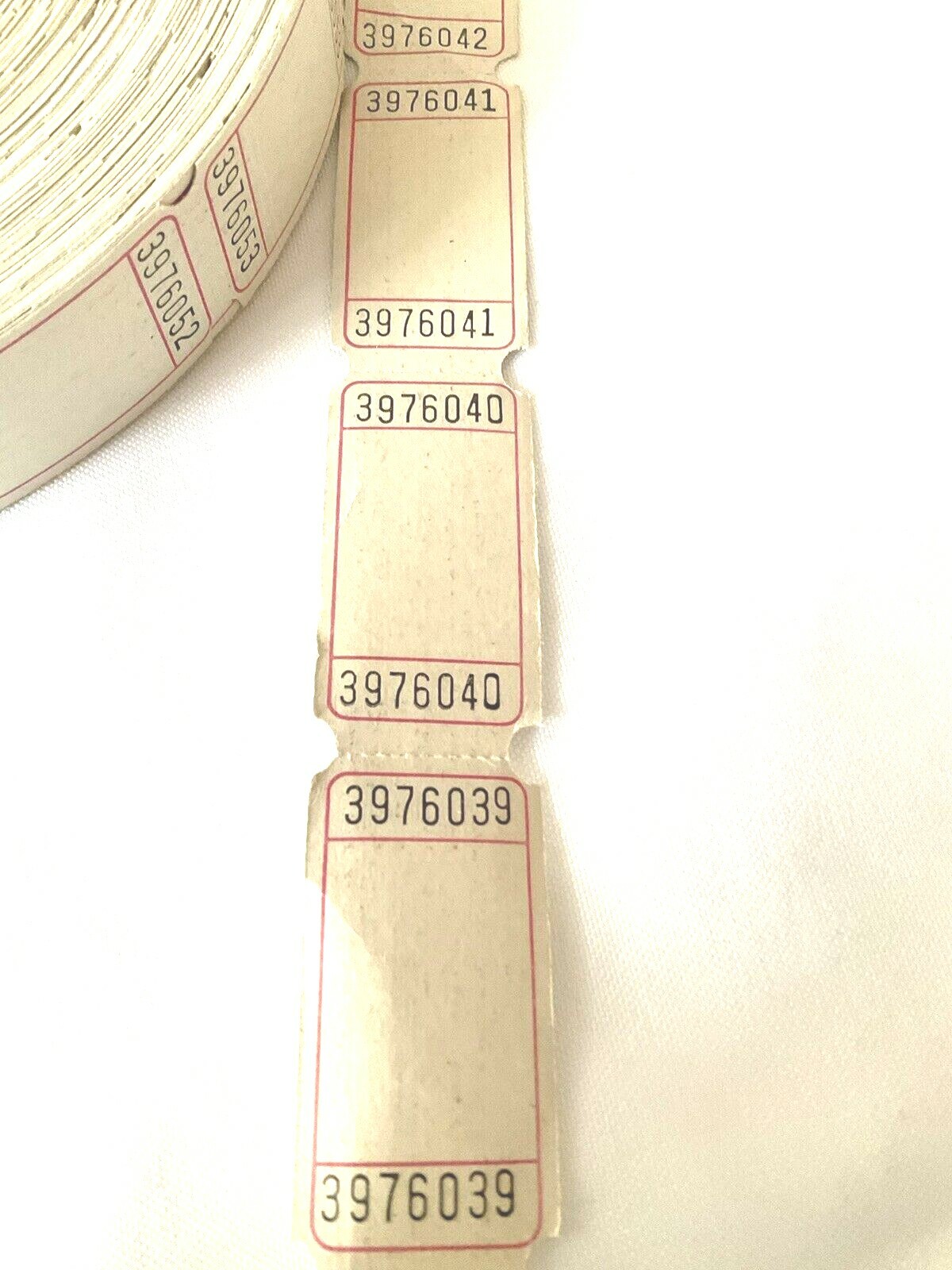 Raffle Tickets Lot 200 Ticket is Numbered White Blank Reverse Side New