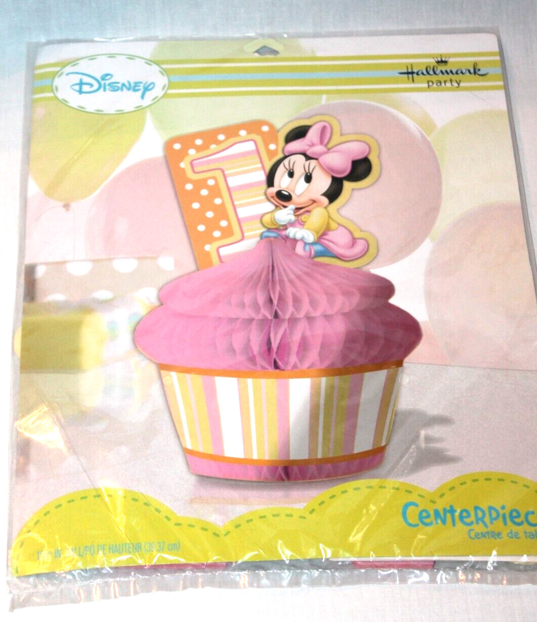 NEW IN PACKAGE BABY MINNIE MOUSE CENTERPIECE 15-1/2″ TALL PINK PARTY SUPPLIES