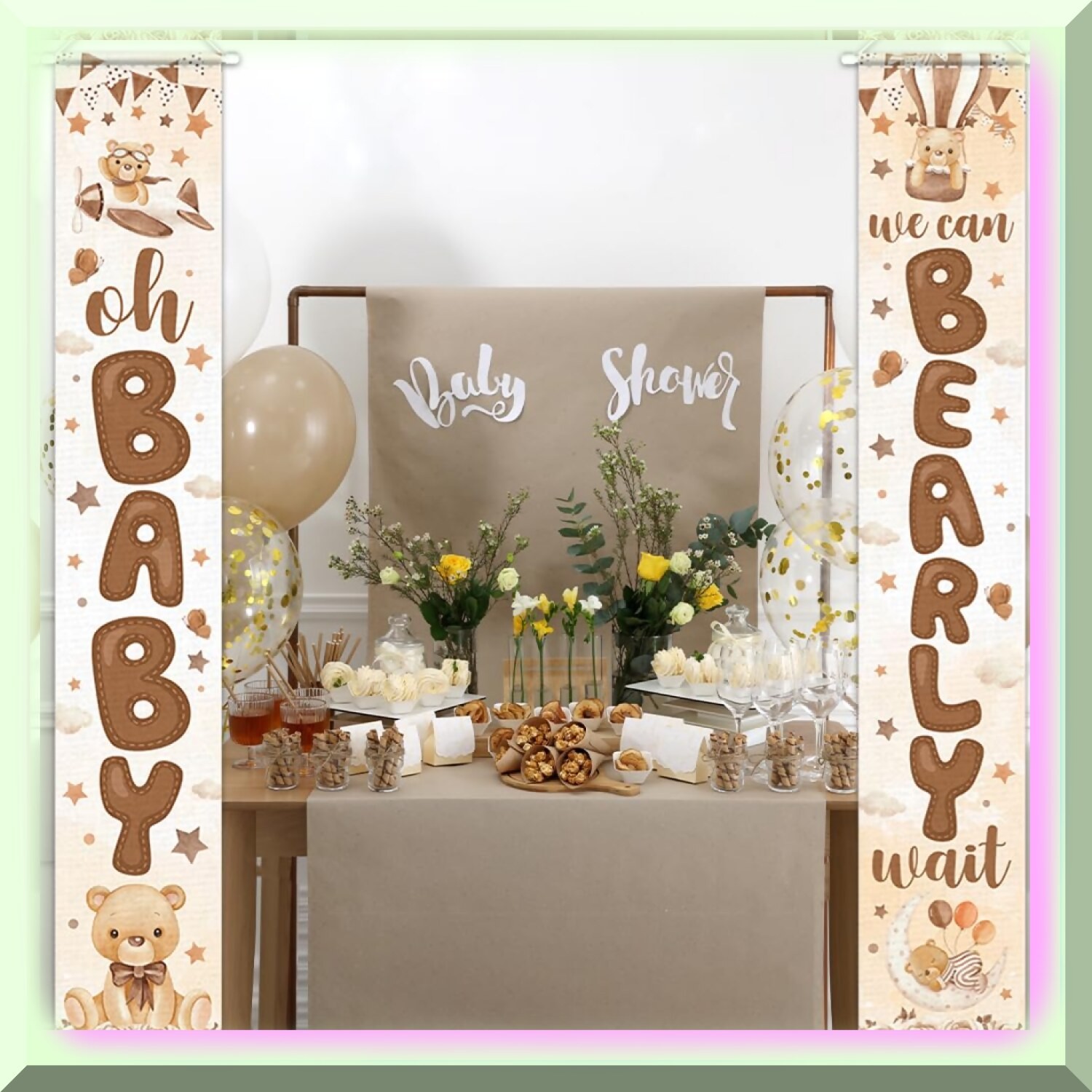 Bear Gender Reveal Porch Sign Banners