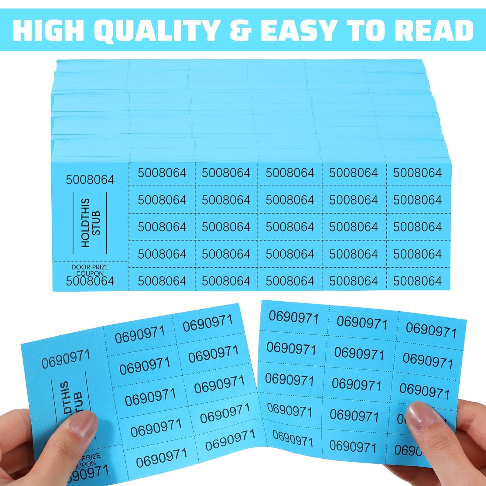 800 Sheets Blue 25 Bid Raffle Ticket Chinese Silent Auction Fundraiser Event