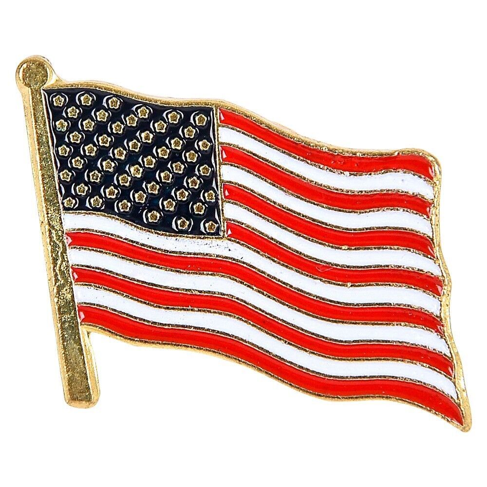 American Waving Flag Pin – Made in USA – HIGH QUALITY US Patriotic