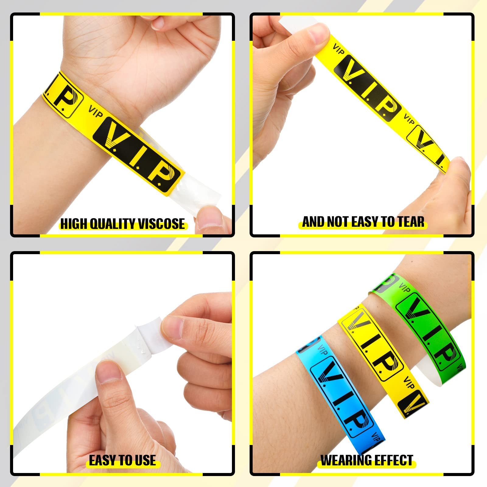 600 Pcs VIP Wristbands for Events Waterproof Paper Wristbands VIP Bracelets B…
