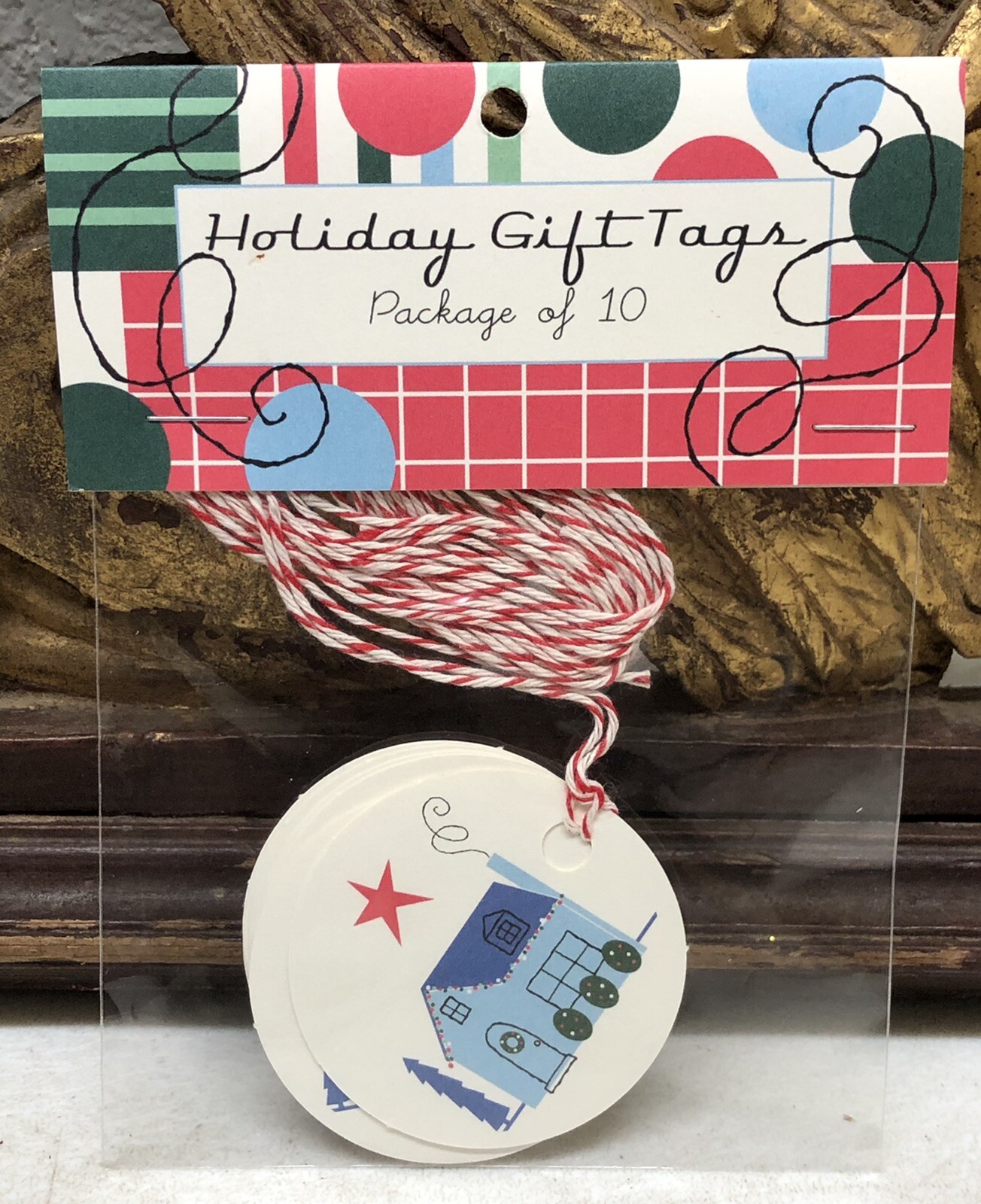 Lot of 5 Packs of 10 Holiday Gift Tags w/ Xmas Home by Running Rhino 50 Total
