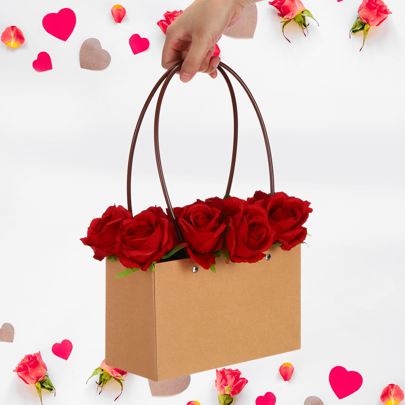 Flower Gift Box, 12 Pcs Paper Bouquet Flower, Paper Color
