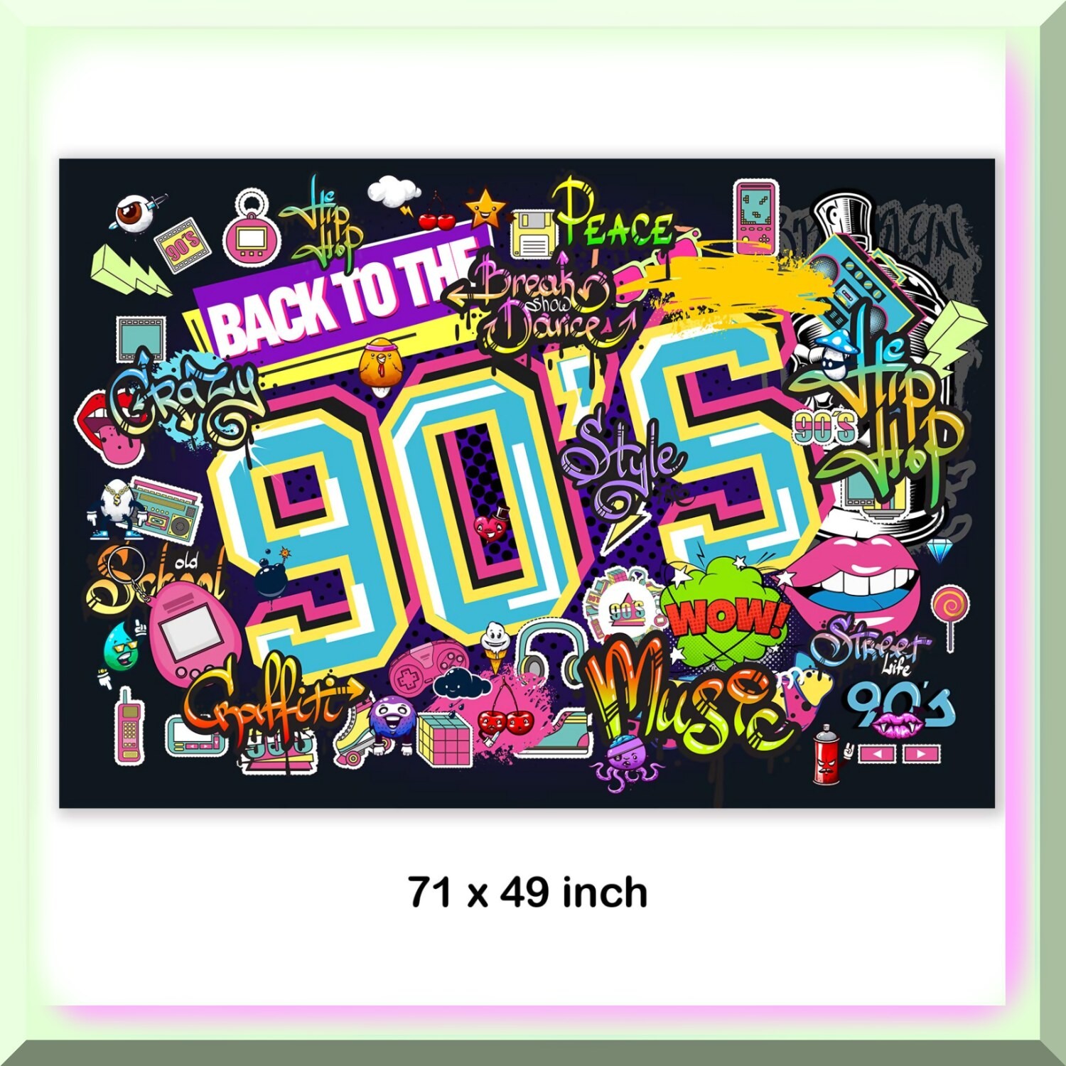 Retro 90s Graffiti Scene Backdrop